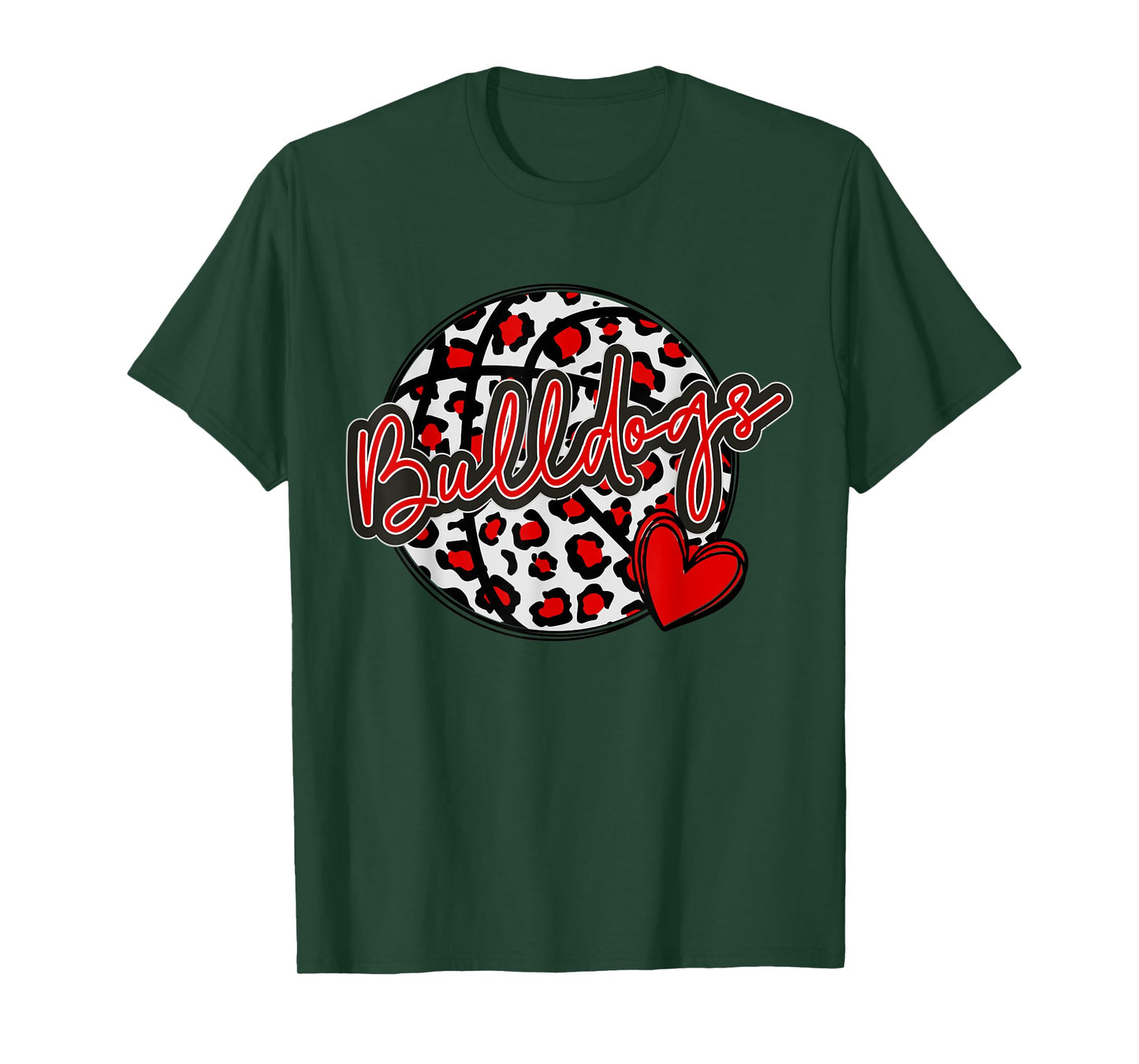 Leopard Cheetah Basketball BULLDOGS Spirit Game Tee T-Shirt