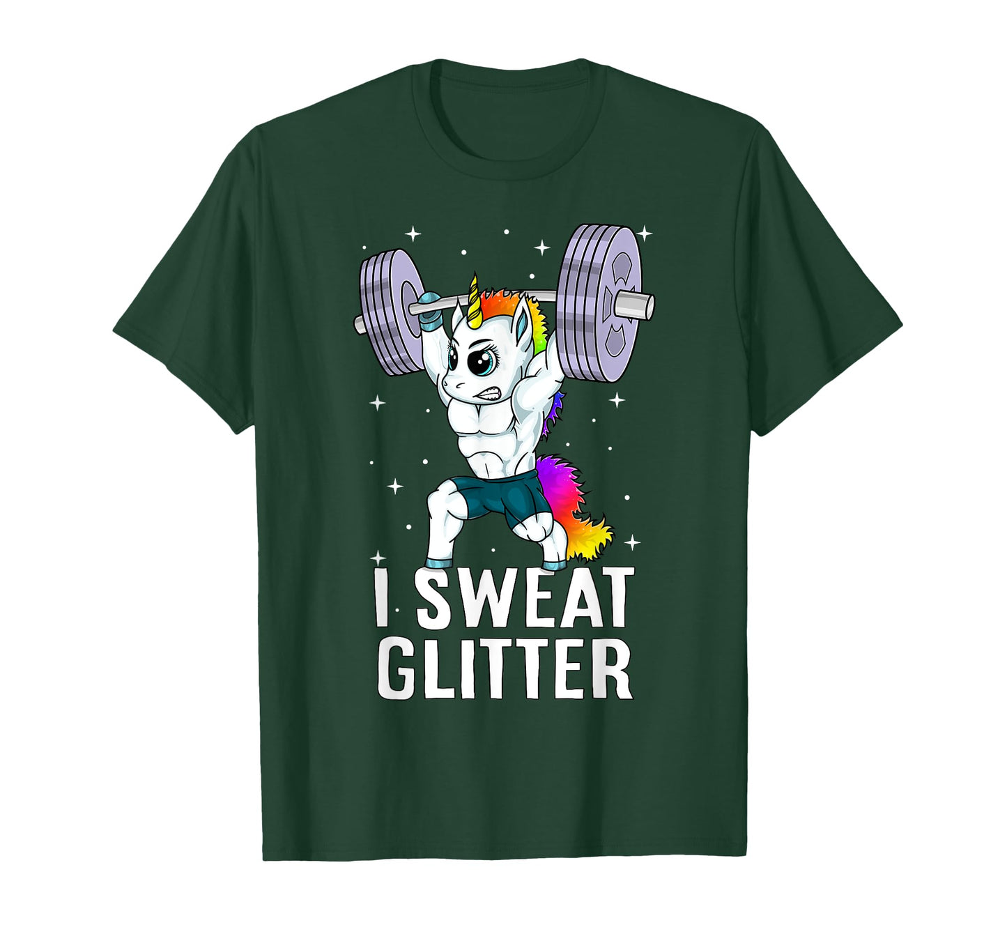 Unicorn I Sweat Glitter Funny Gym Workout Men Women Kids T-Shirt
