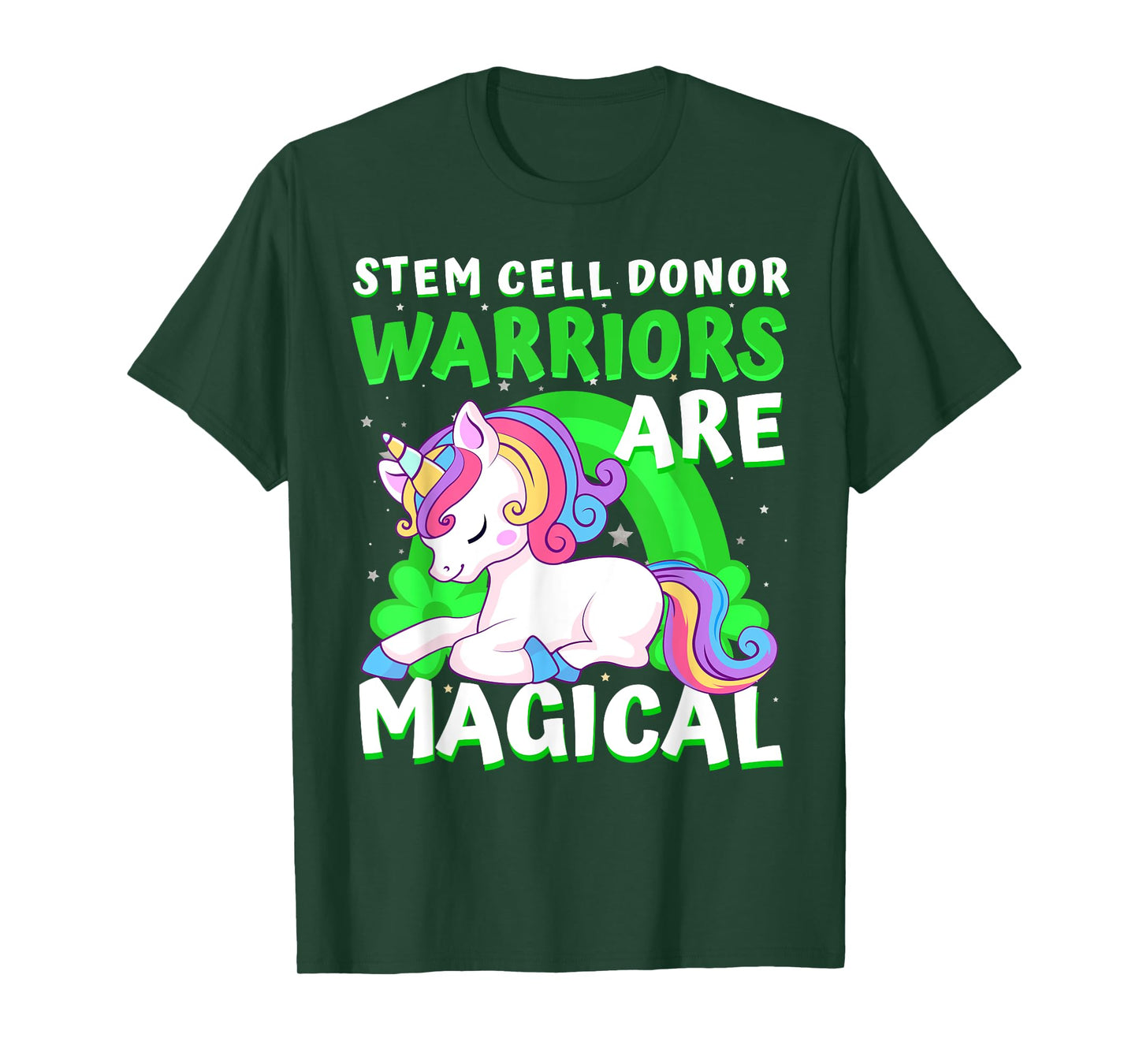 Warriors Magical Stem Cell Donor Awareness Ribbon Unicorn T-Shirt