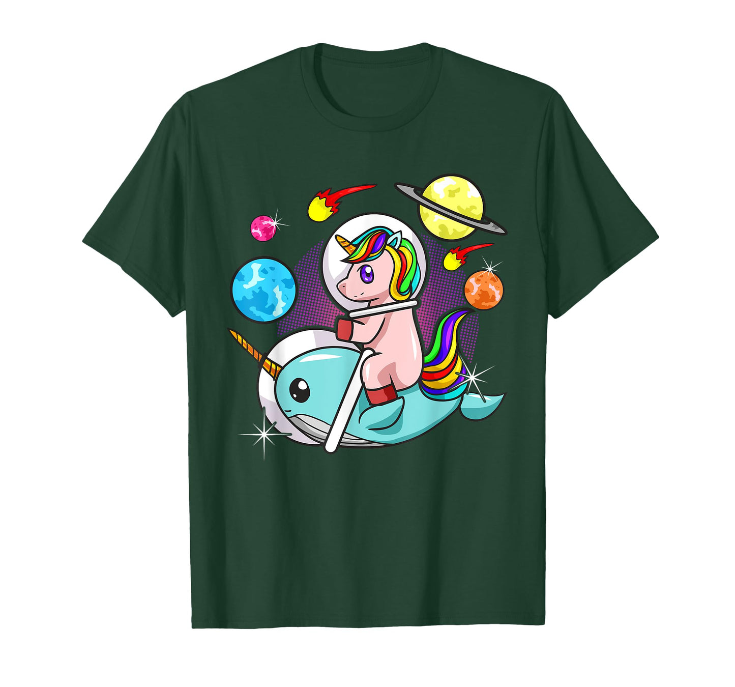 Unicorn Narwhal Space Astronaut Science Funny Humor T-Shirt