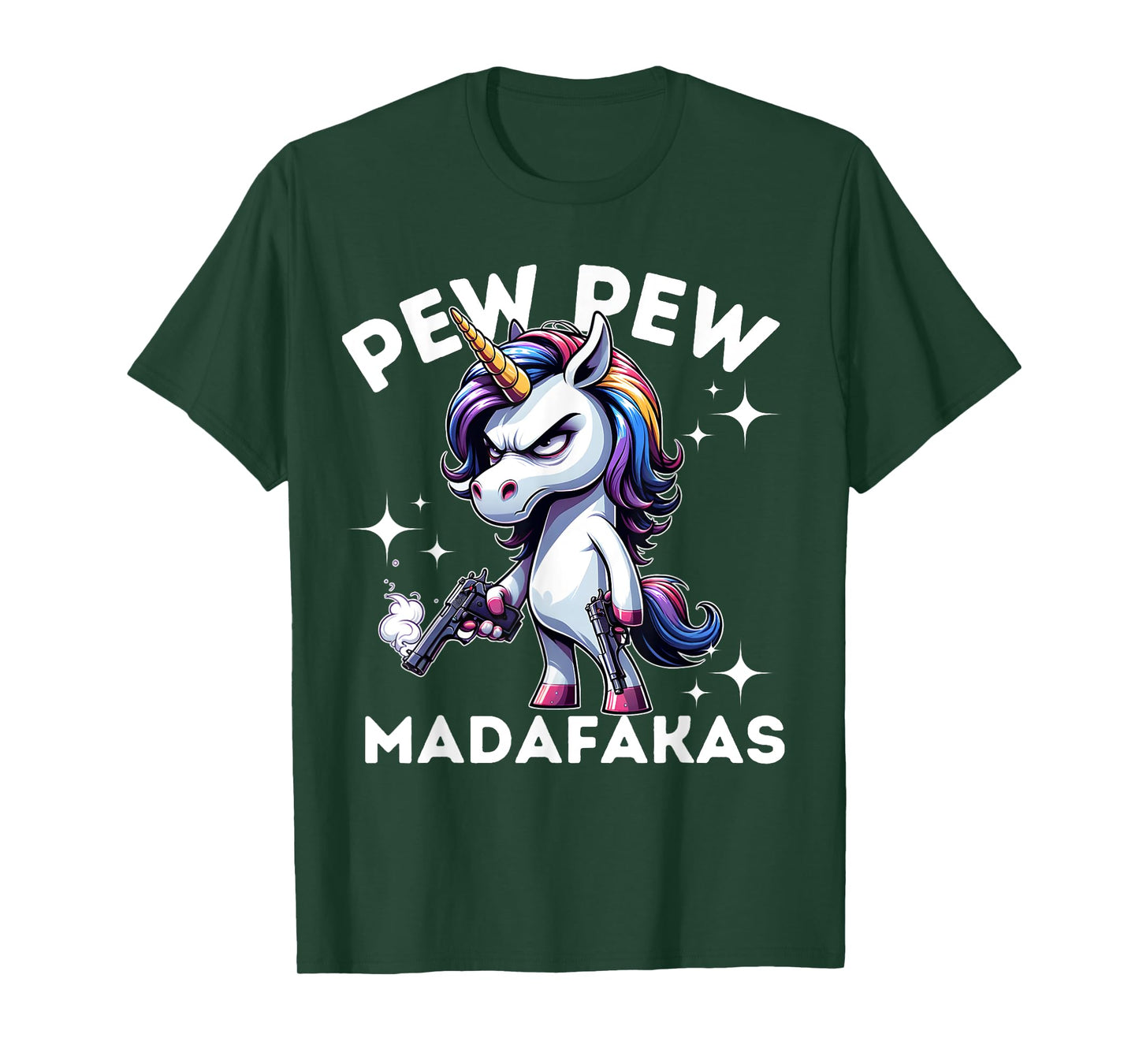 Pew Pew Madafakas Angry Unicorn crazy pew T-Shirt