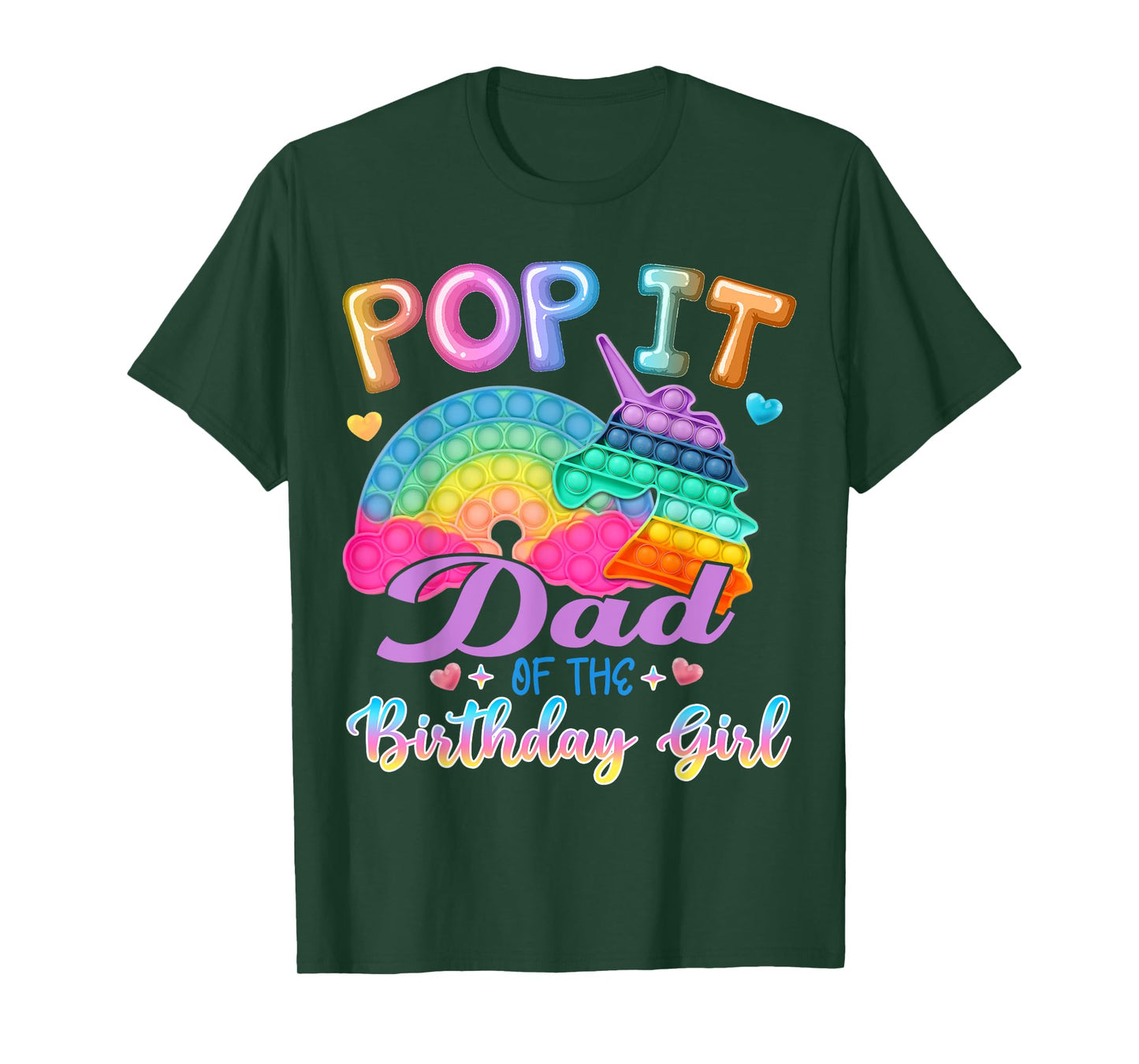 Pop It Dad of the Birthday Girl Fidget Kids Family Matching T-Shirt