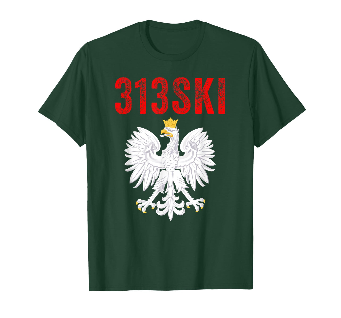 313SKI Detroit Michigan Area Code 313 Polska Polish Pride T-Shirt