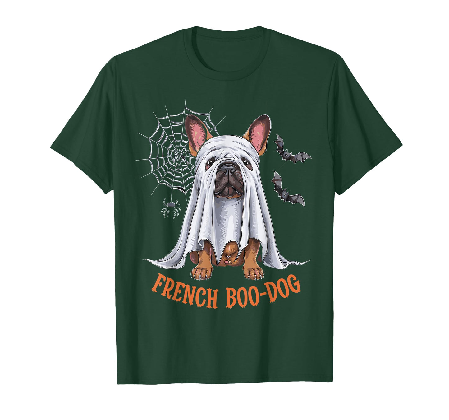 French Boo-Dog Funny French Bulldog Halloween Men Women Kids T-Shirt