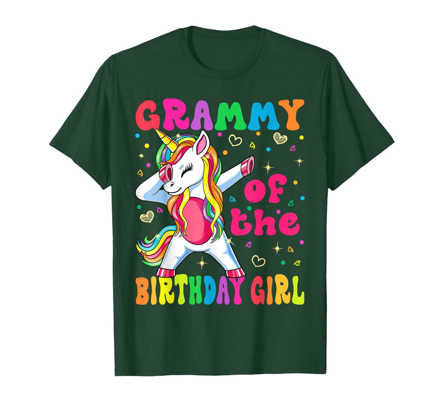 Grammy of the Birthday Princess Girl Dabbing Unicorn T-Shirt
