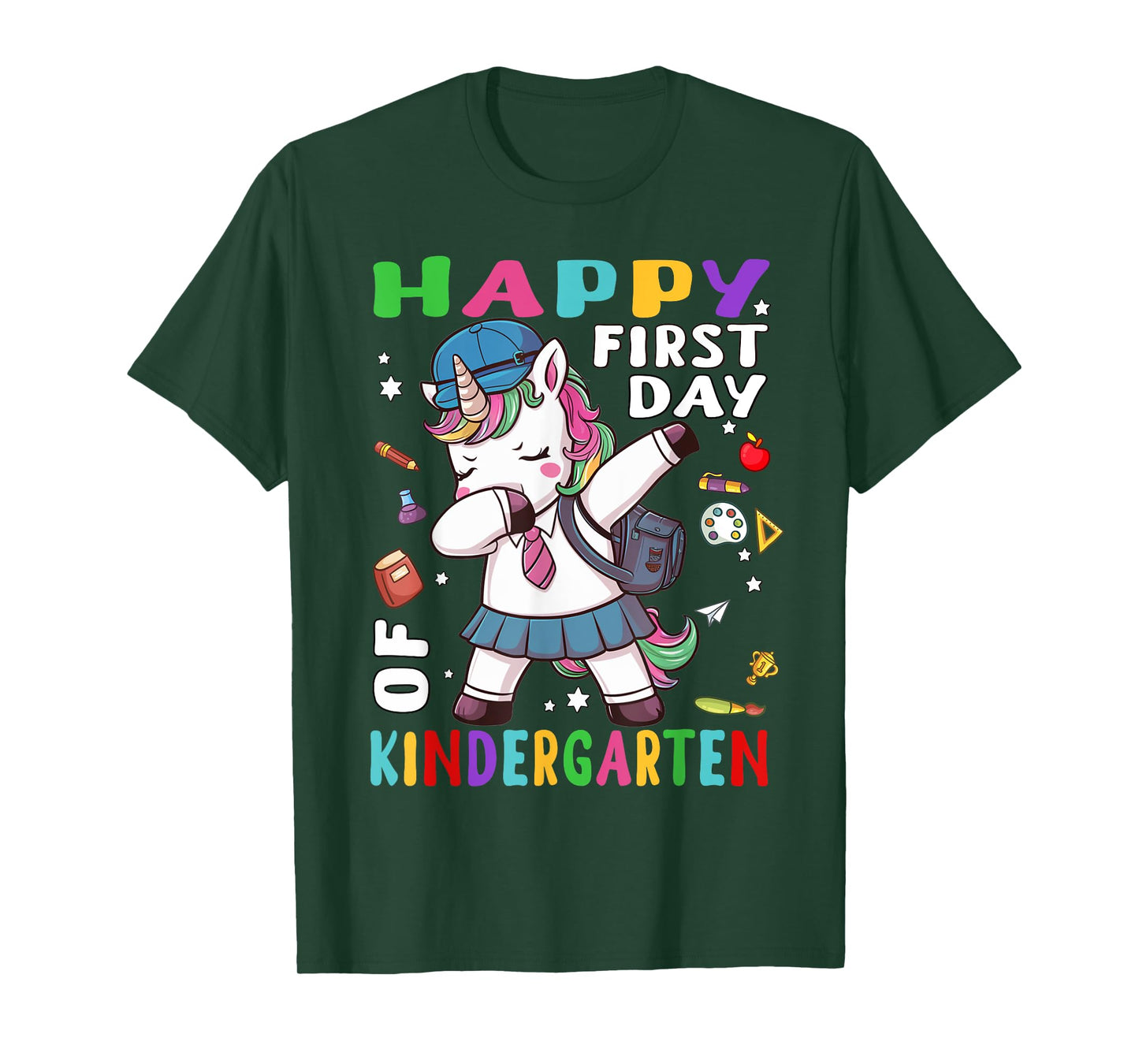 Happy 1st Day of Kindergarten Dabbing Unicorn Back to School T-Shirt