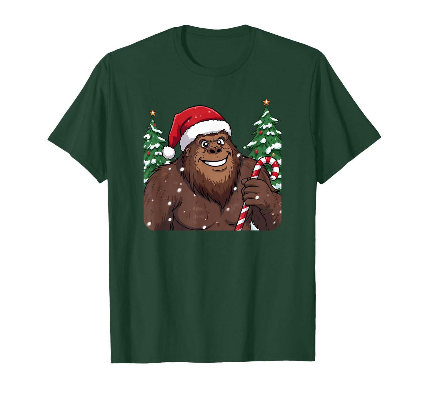 Bigfoot Believes in Santa Funny Cryptid Christmas T-Shirt
