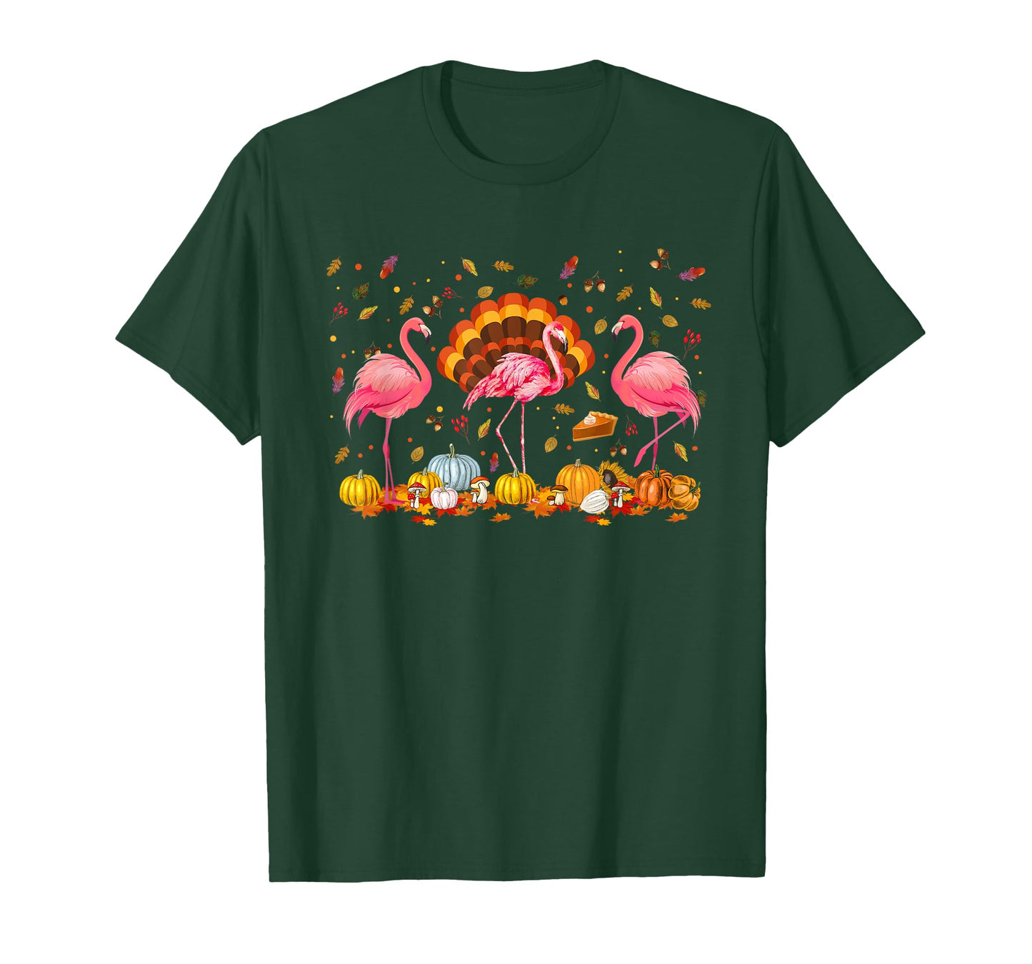 Happy Thanksgiving Flamingo Happy Fall Y'all Thankful Season T-Shirt