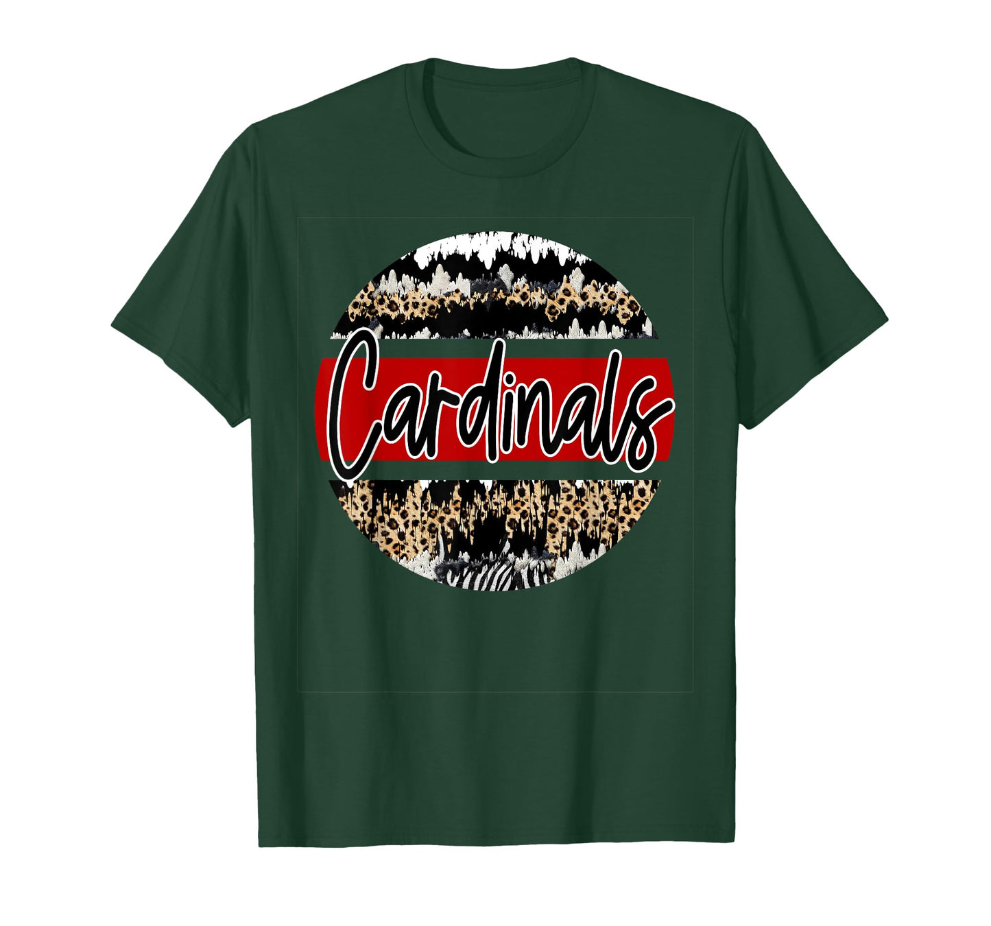 Cardinals Leopard Print School Spirit T-Shirt