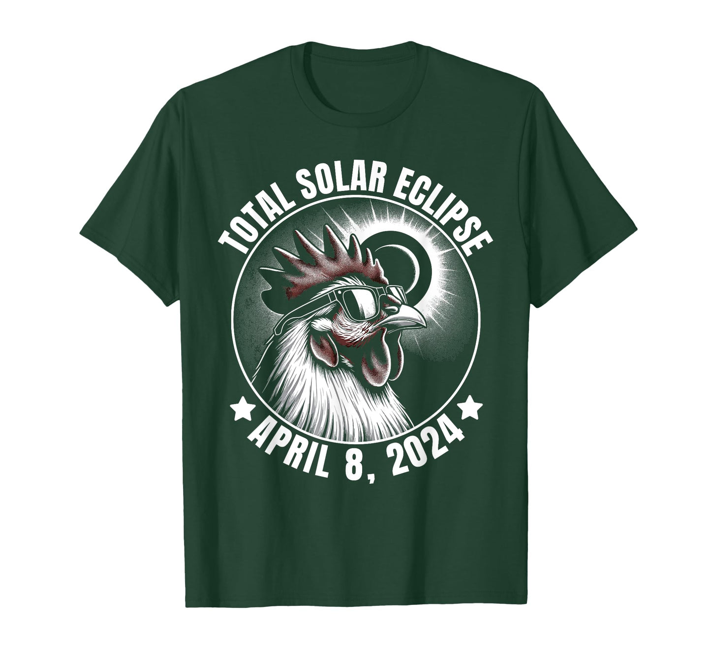2024 Total Solar Eclipse Chicken Wearing Glasses Totality T-Shirt