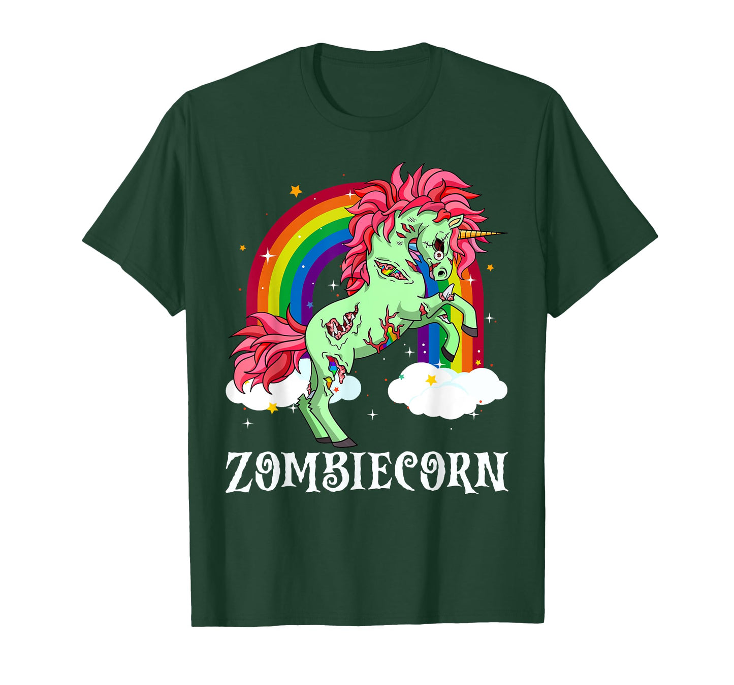 Zombiecorn Zombie Unicorn Halloween Women Girls Rainbow T-Shirt