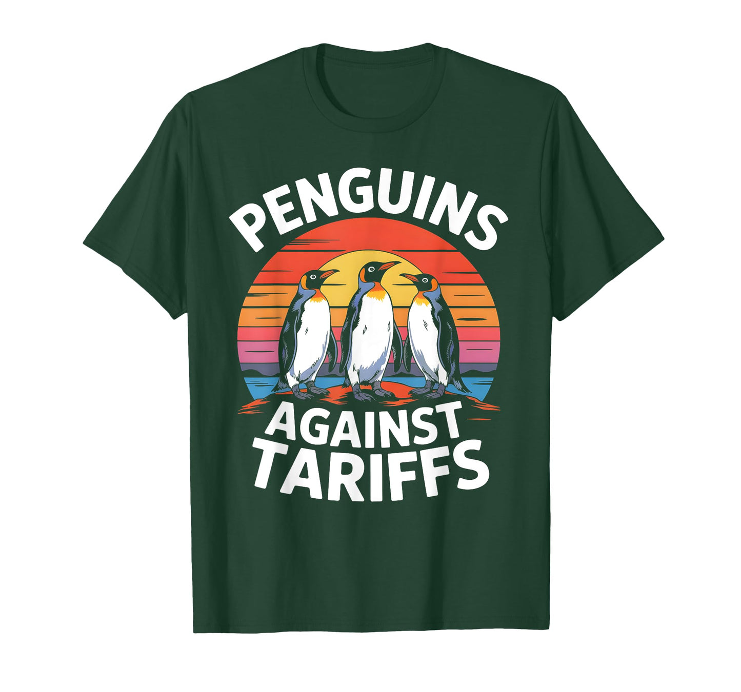 Penguins Against Tariffs Anti Tariffs Funny Penguins T-Shirt