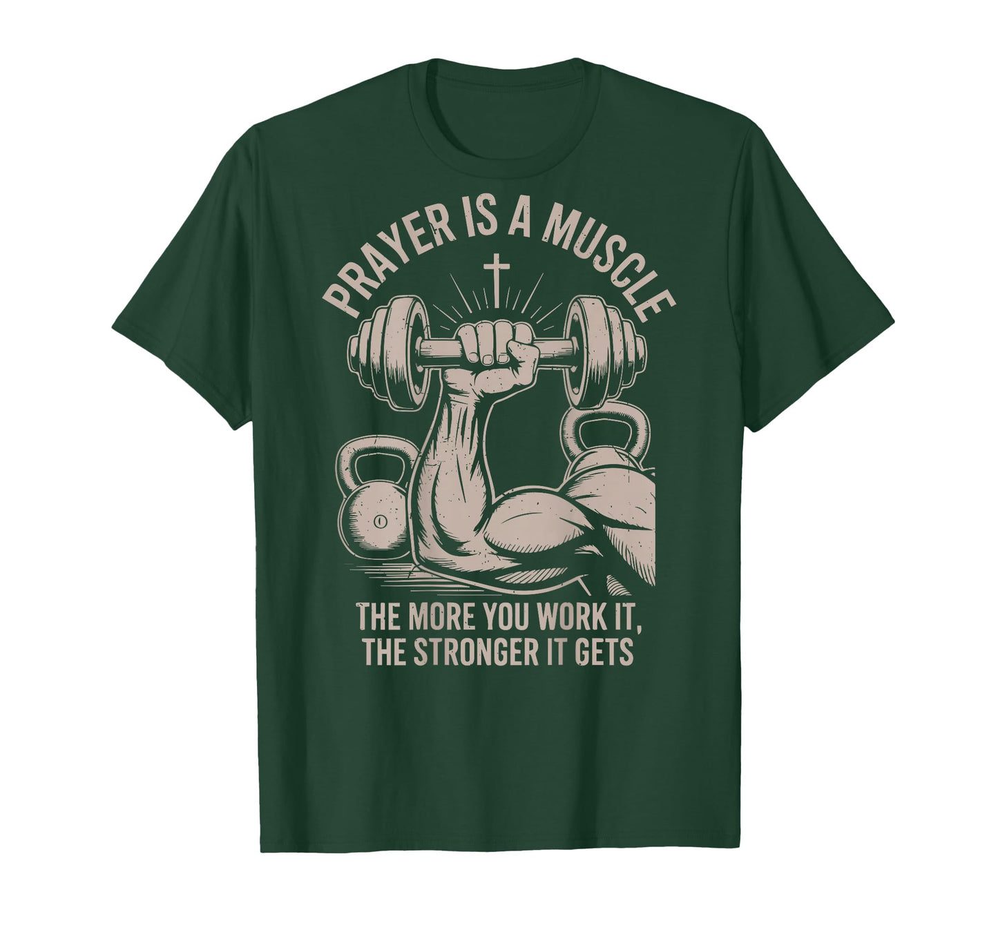 Men's Christian Workout Prayer Is A Muscle Jesus Gym Christ T-Shirt