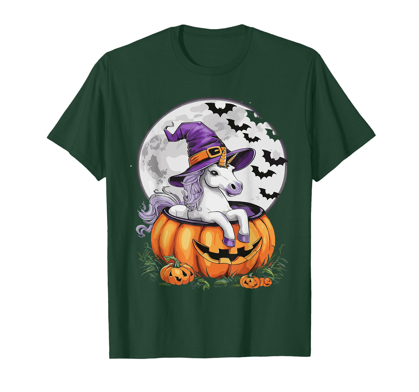 Cute Unicorn Halloween Girls Women Witchy Unicorn Halloween T-Shirt