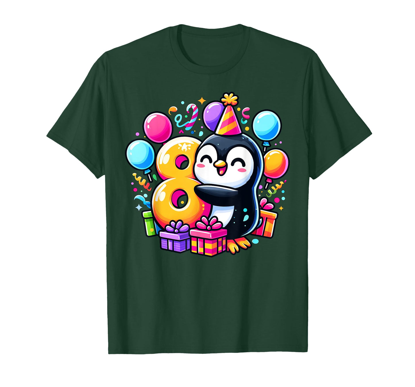 Kids Penguin Theme eighth Bday Party 8th Penguin Birthday T-Shirt
