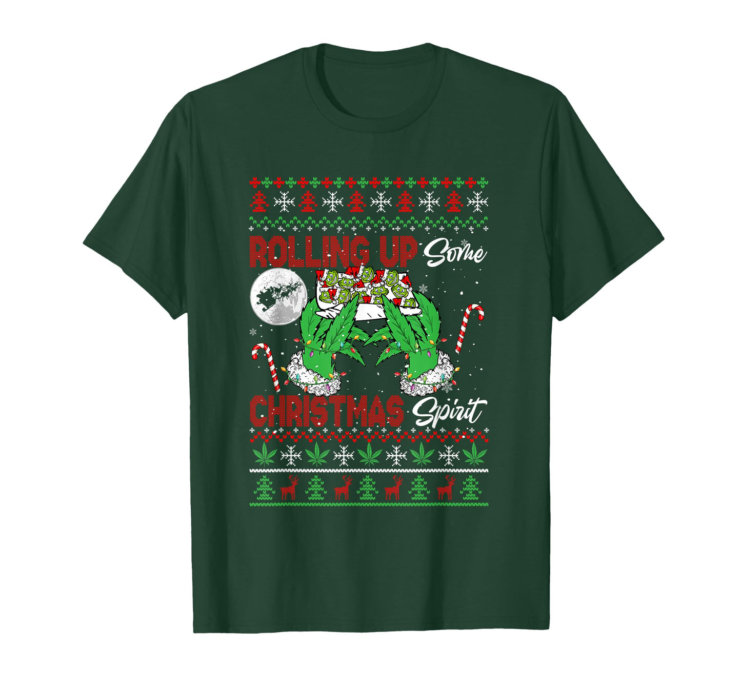 Rolling Up Some Xmas Spirit Funny Santa Smoker Sweater T-Shirt