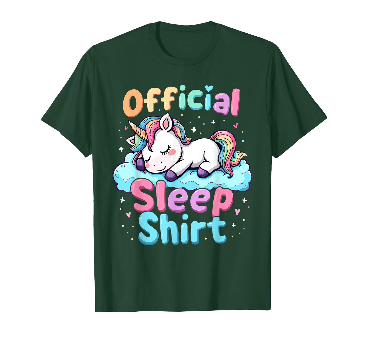 Unicorn, Sleeping Official Sleepshirt Girls Nightgown, Sleep T-Shirt