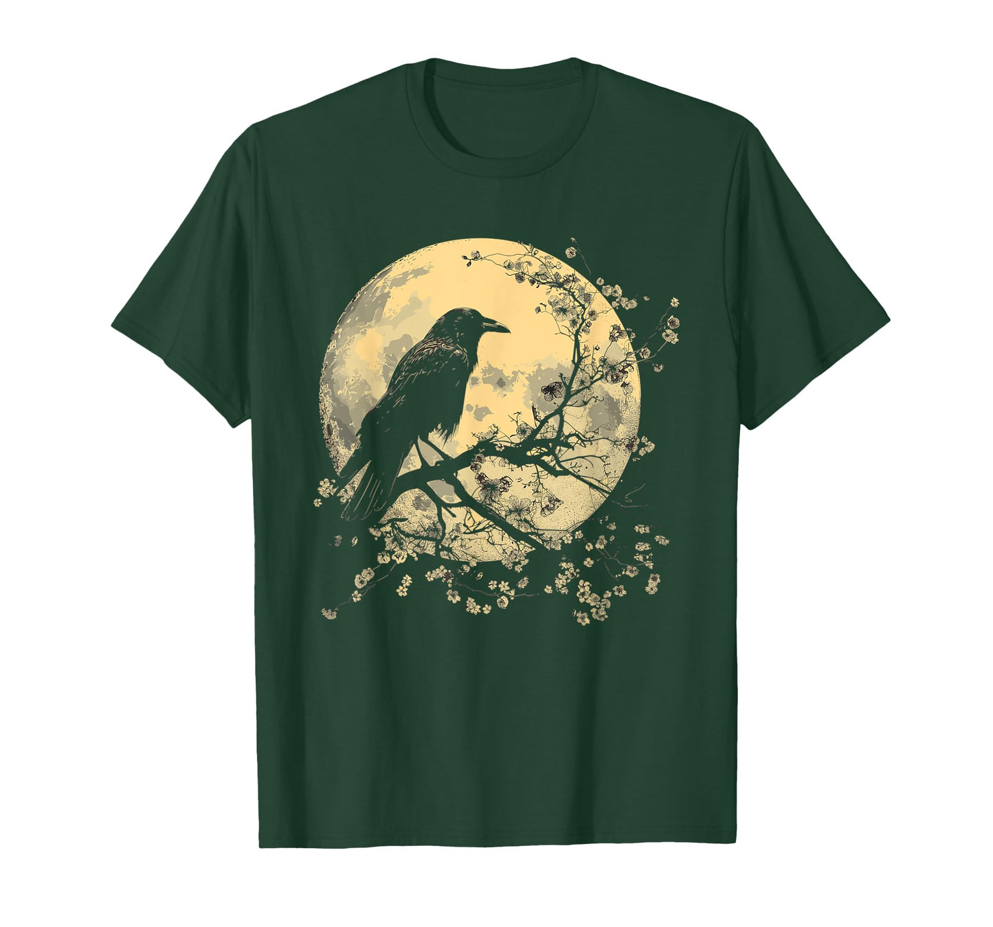Black Raven Nature Art Crow Moon T-Shirt