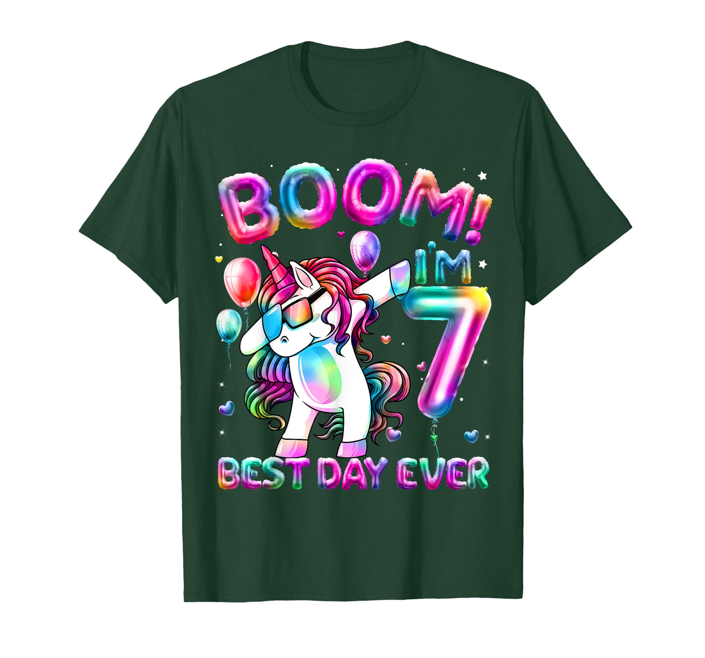 7 Years Old Dabbing Unicorn Gifts 7th Birthday Girl Party T-Shirt