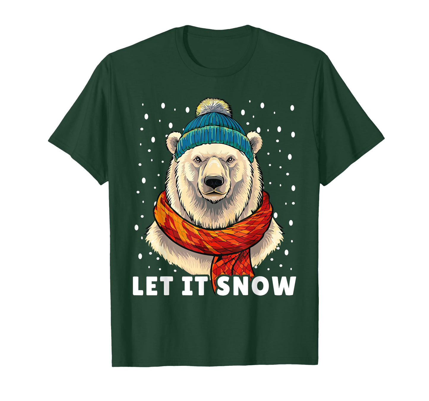 Funny Polar Bear Tee Winter Christmas Ice Bear Let It Snow T-Shirt