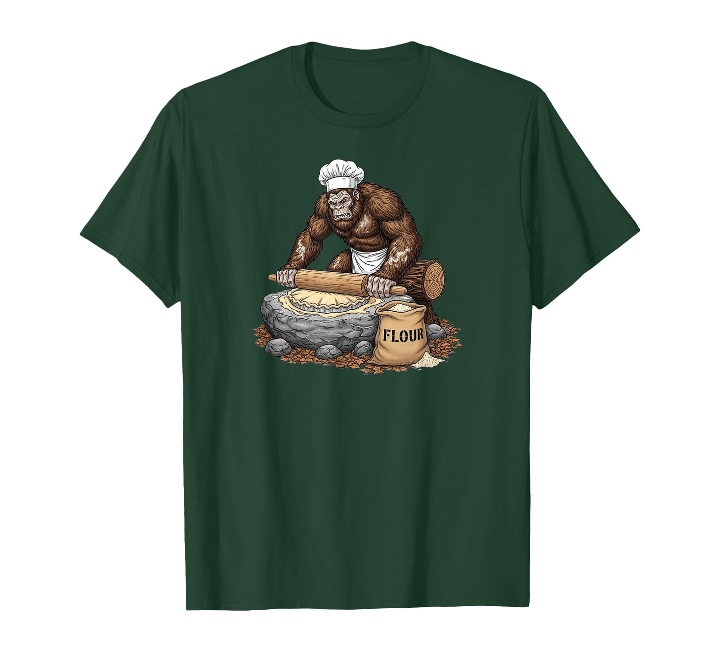 Funny Bigfoot Thanksgiving Baking Team Pie Maker T-Shirt