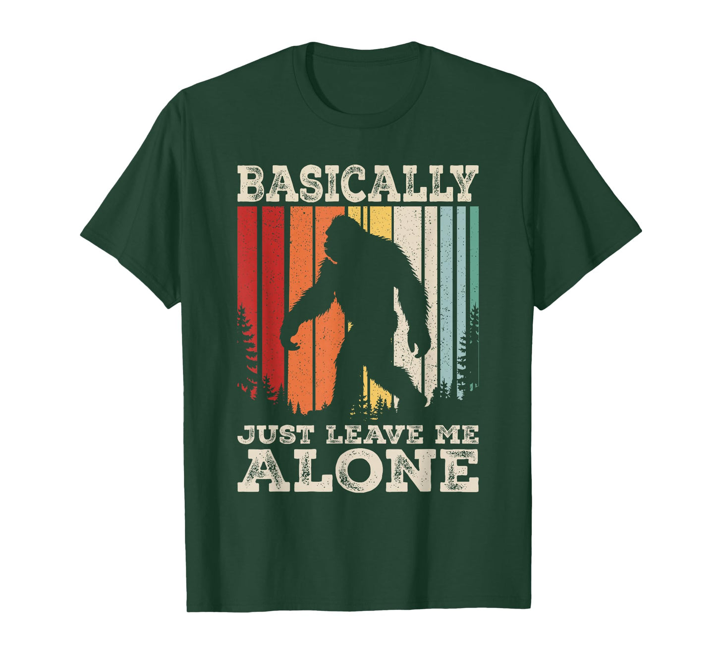 Vintage Basically Just Leave Me Alone Bigfoot Introverts T-Shirt