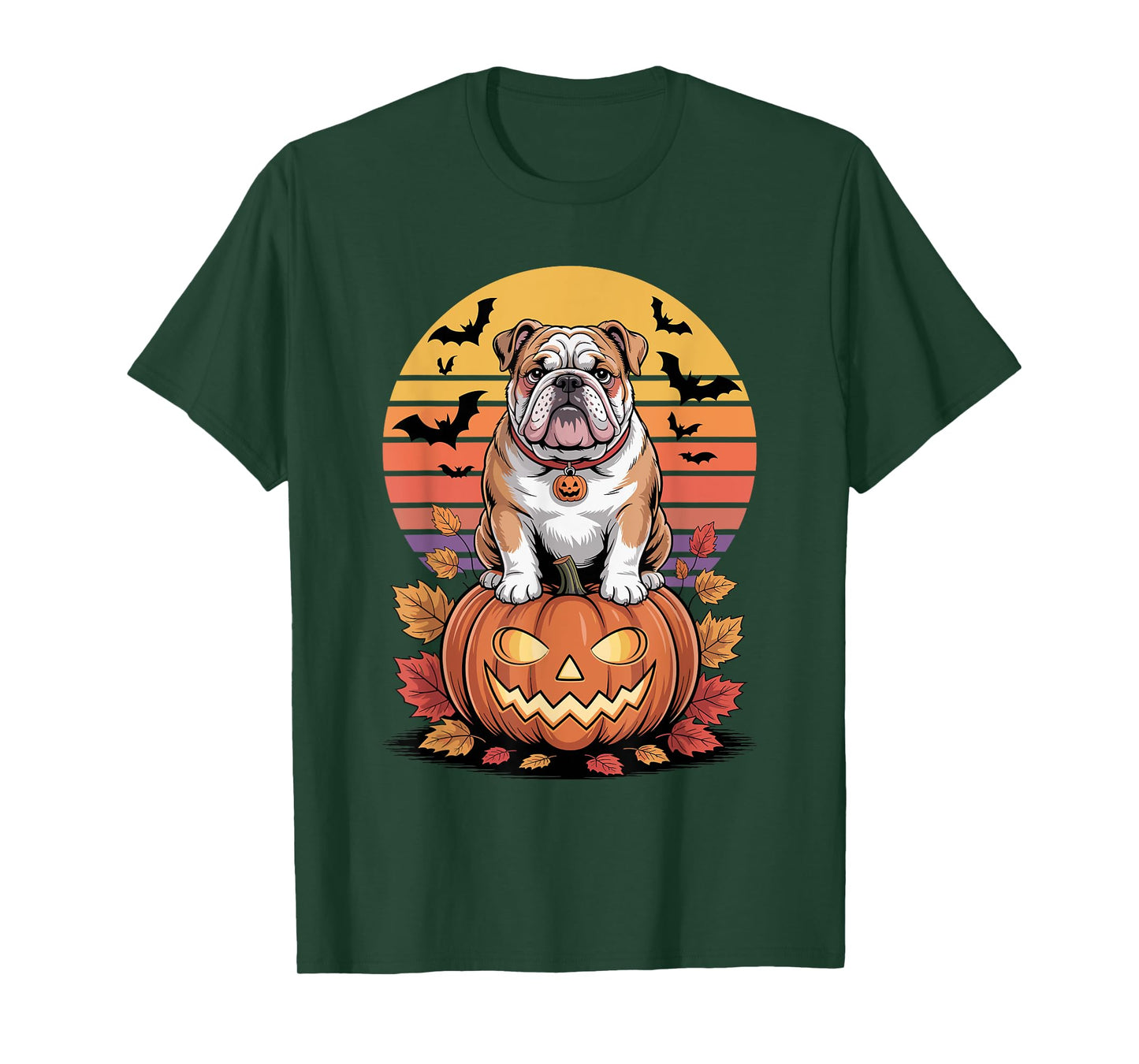 Halloween Retro English Bulldog T-Shirt