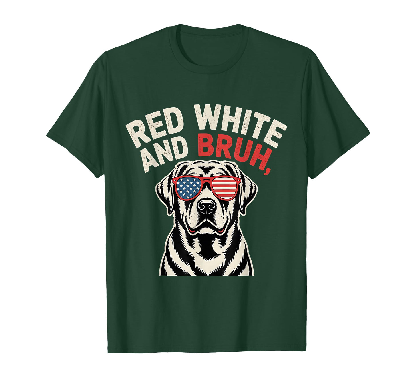 Red White And Bruh Labrador Retriever Dog USA Lovers T-Shirt