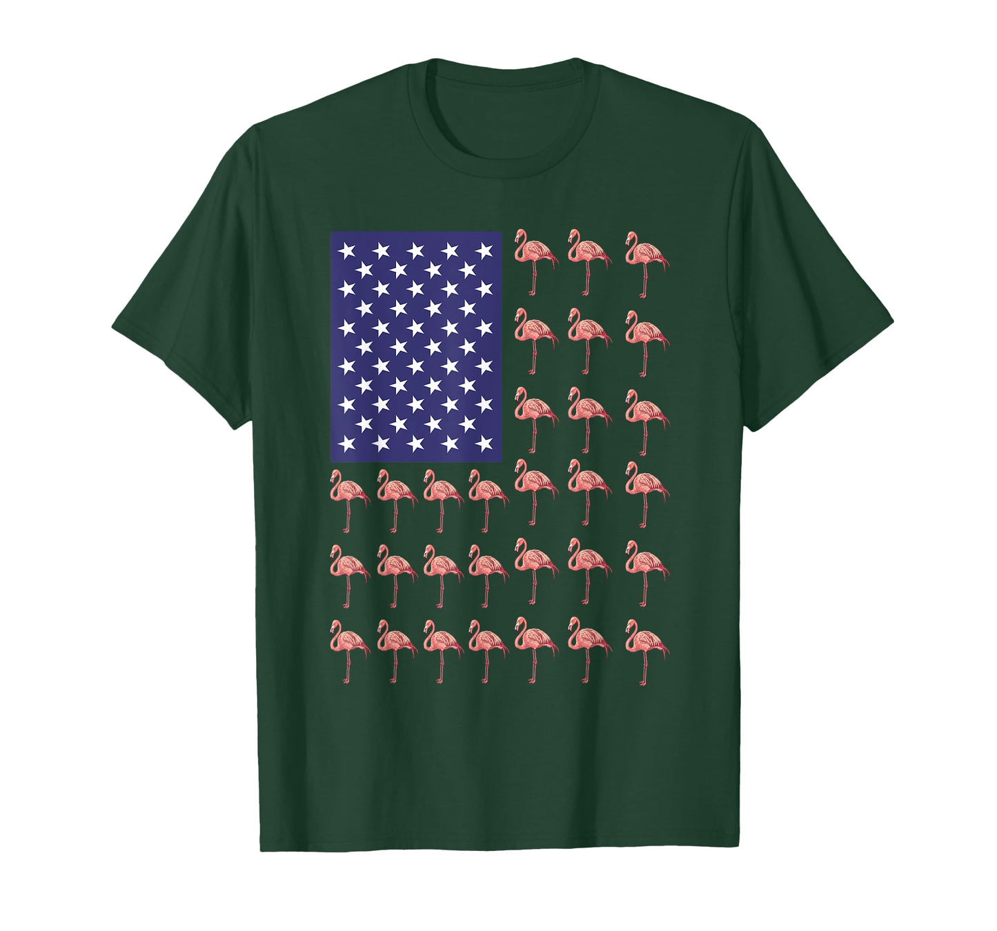 Flamingo Shirt Men Women 4th Of July Flamingo American Flag T-Shirt