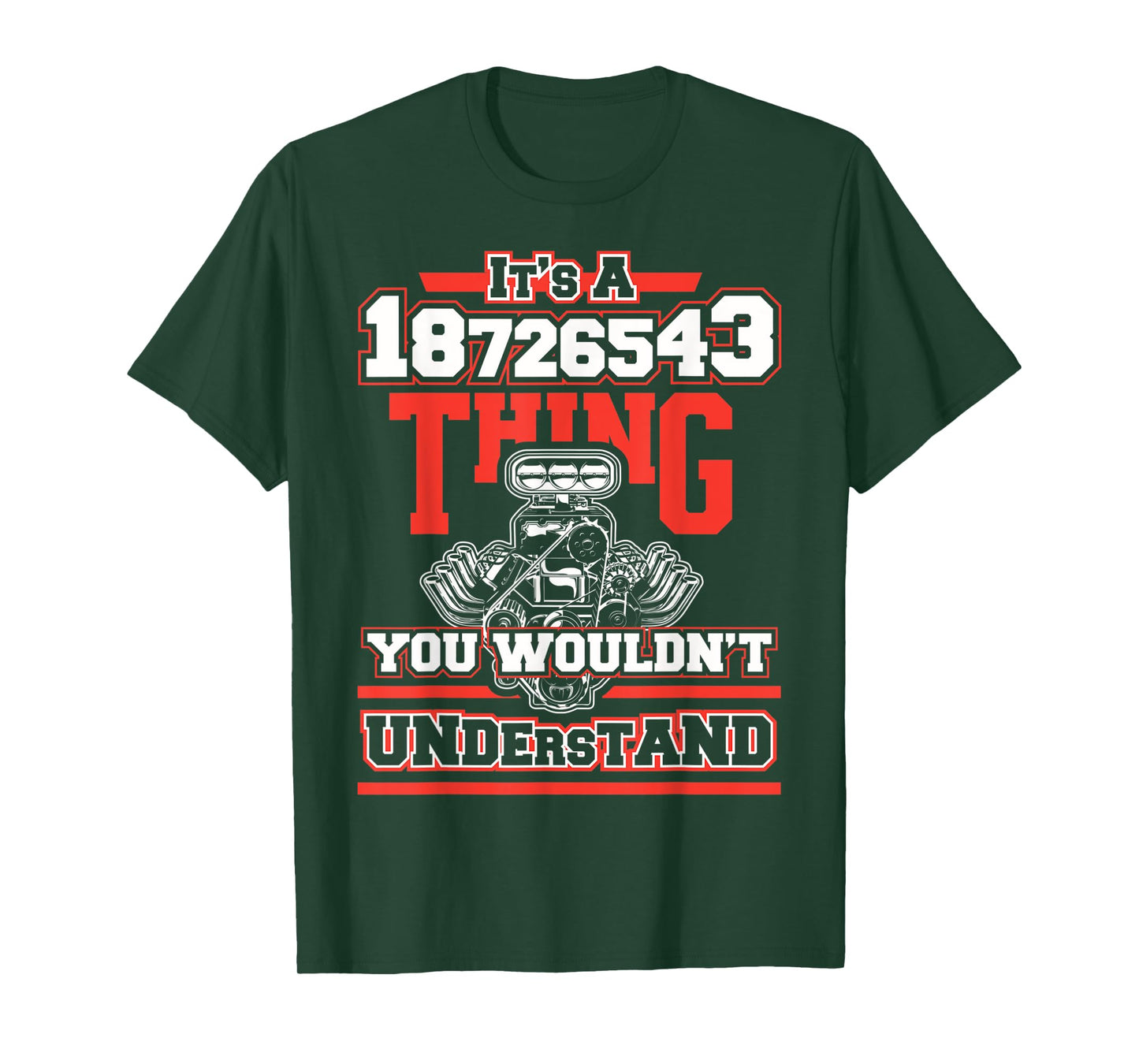 Funny V8 Engine Firing Order 18726543 T-Shirt for Car Guys