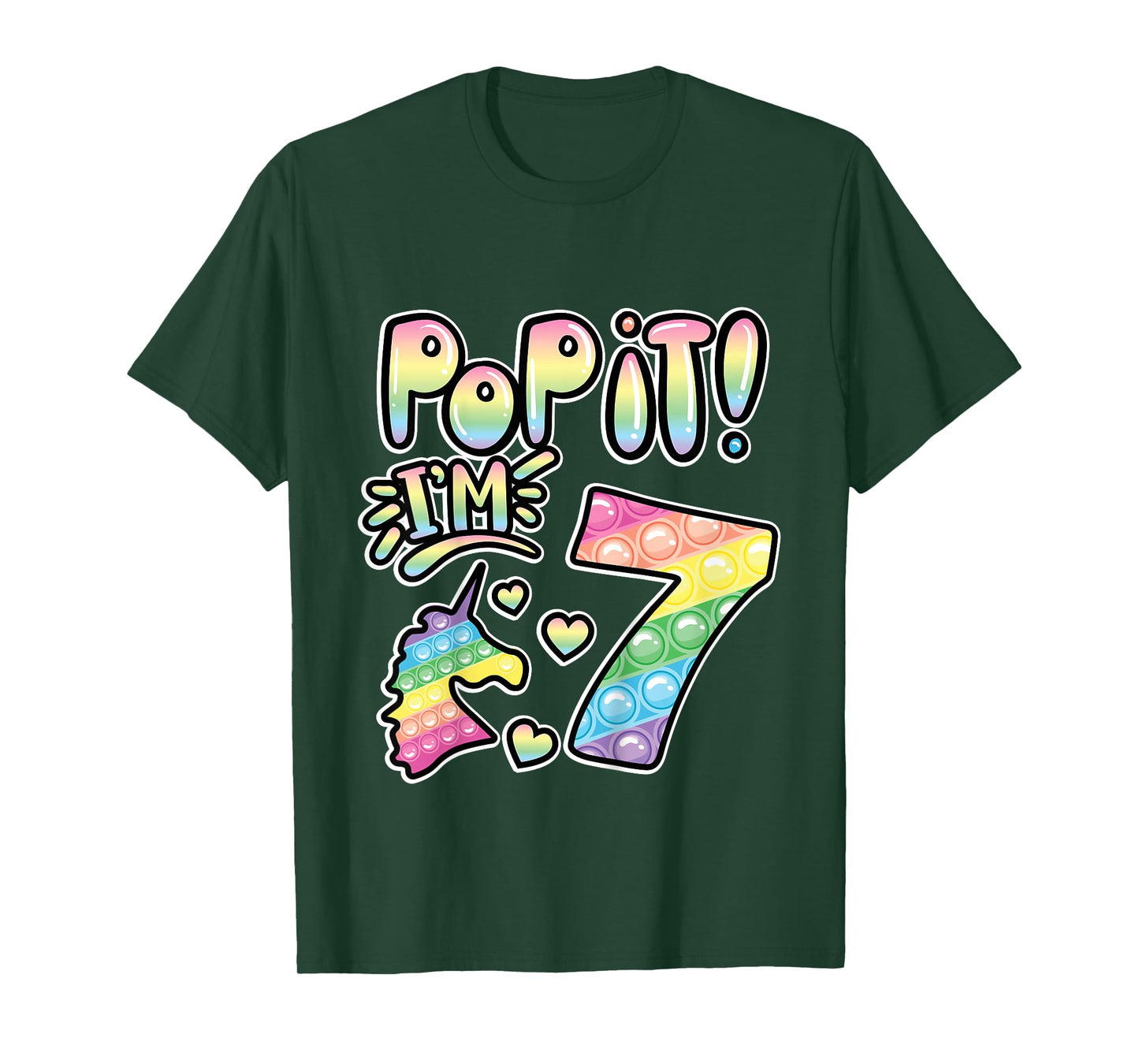 Kids Pop It 7th Birthday Girls Boys 7 Years Old Fidget T-Shirt