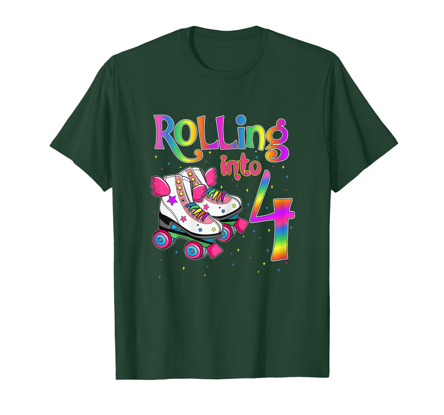 Rolling Into 4 years Let's Roll I'm Turning 4 Roller Skate T-Shirt
