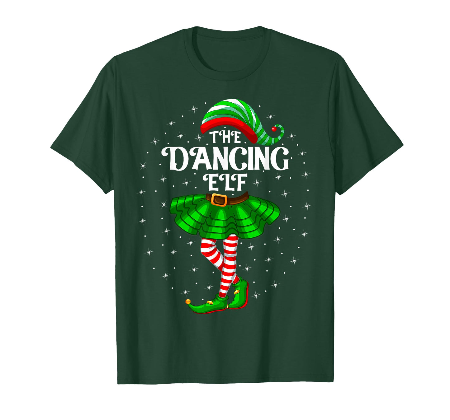 Dancing Elf Christmas Family Matching Women Girls Xmas Dance T-Shirt