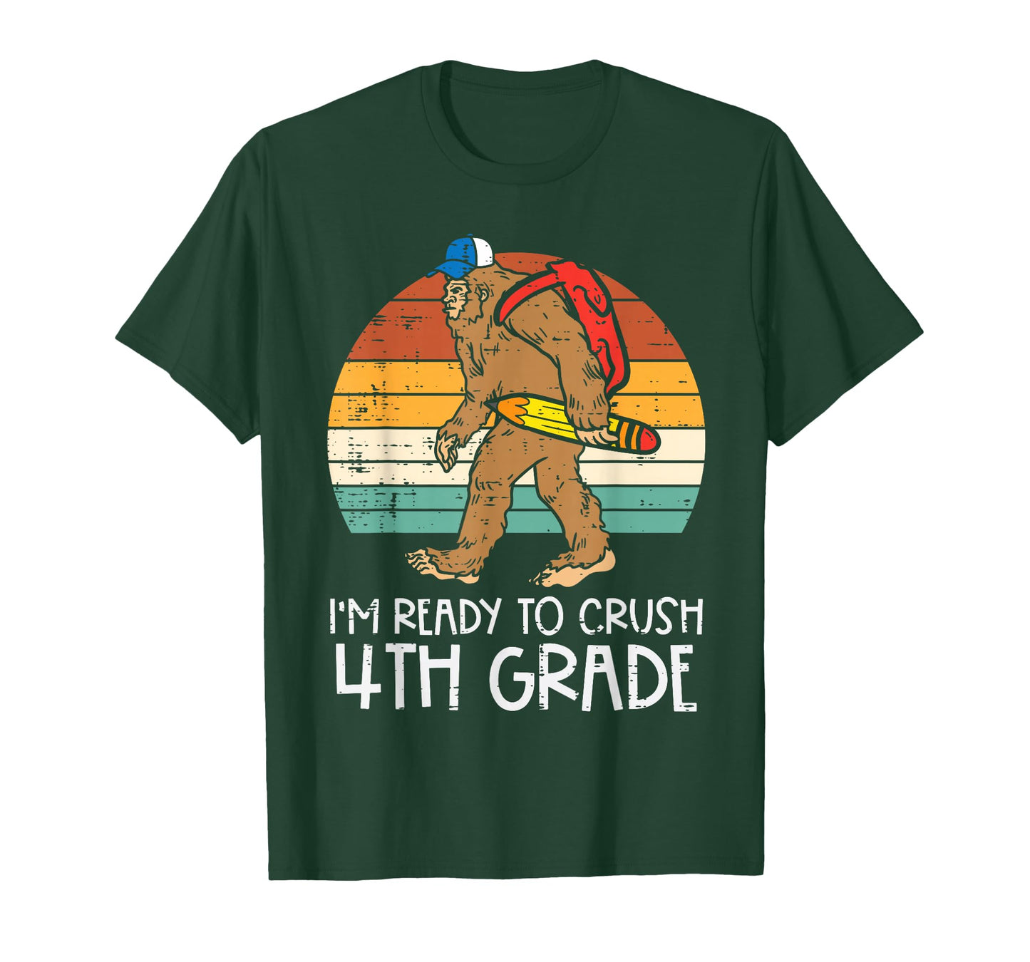 Bigfoot Sasquatch Crush 4th Grade Fourth First Day Of School T-Shirt