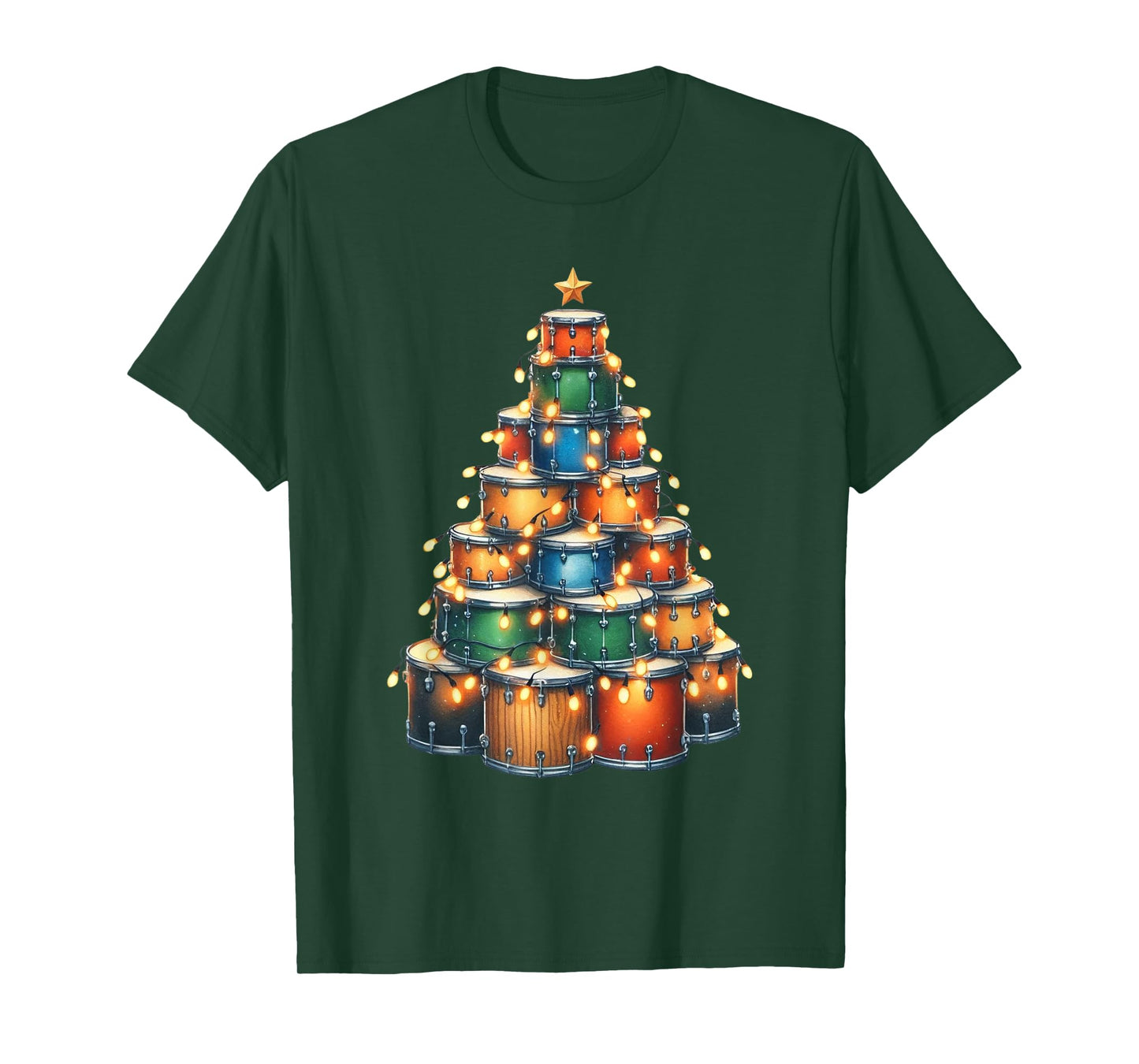 Drumms Xmas Christmas Tree Drummer T-Shirt