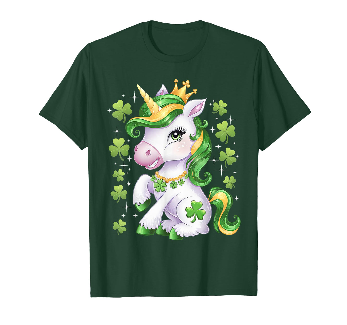 Cute Unicorn Shamrock St Patricks Day Girls Kids Lepricorn T-Shirt