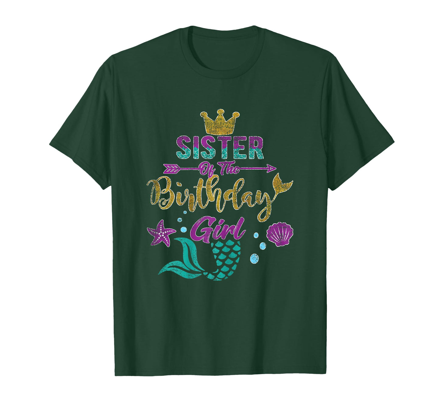 Sister of the Birthday | Girl Mermaid Tee Gift Birthday Girl T-Shirt