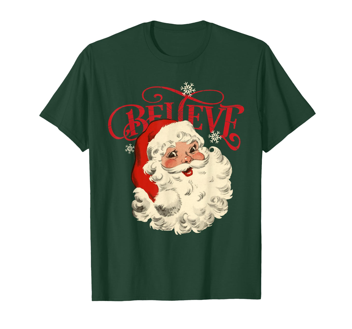 Believe Retro Christmas Santa Claus Xmas Men Women Kids T-Shirt