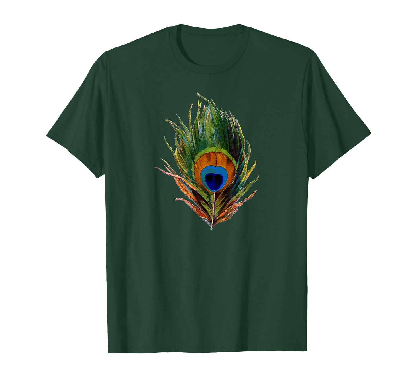 Vintage Peacock Feather Print T Shirt T-Shirt