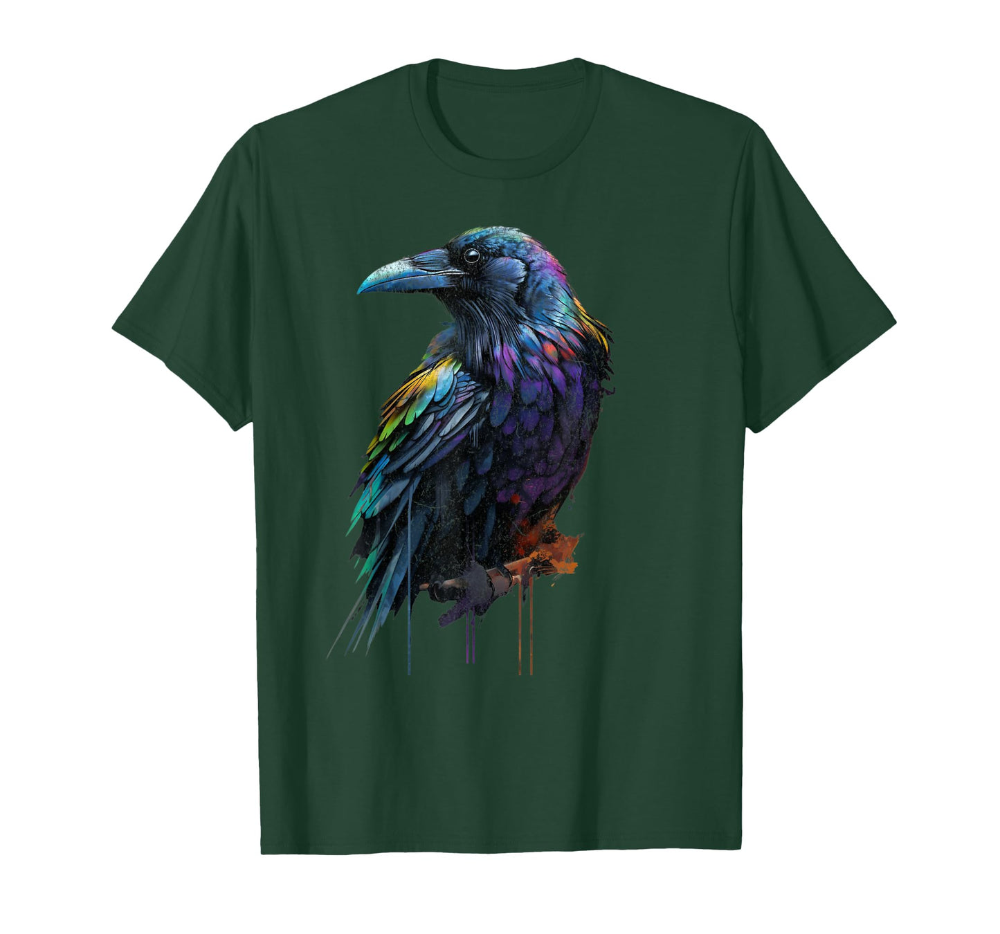 Colorful Cute Raven Crow Birding Bird Animal Lover Retro T-Shirt