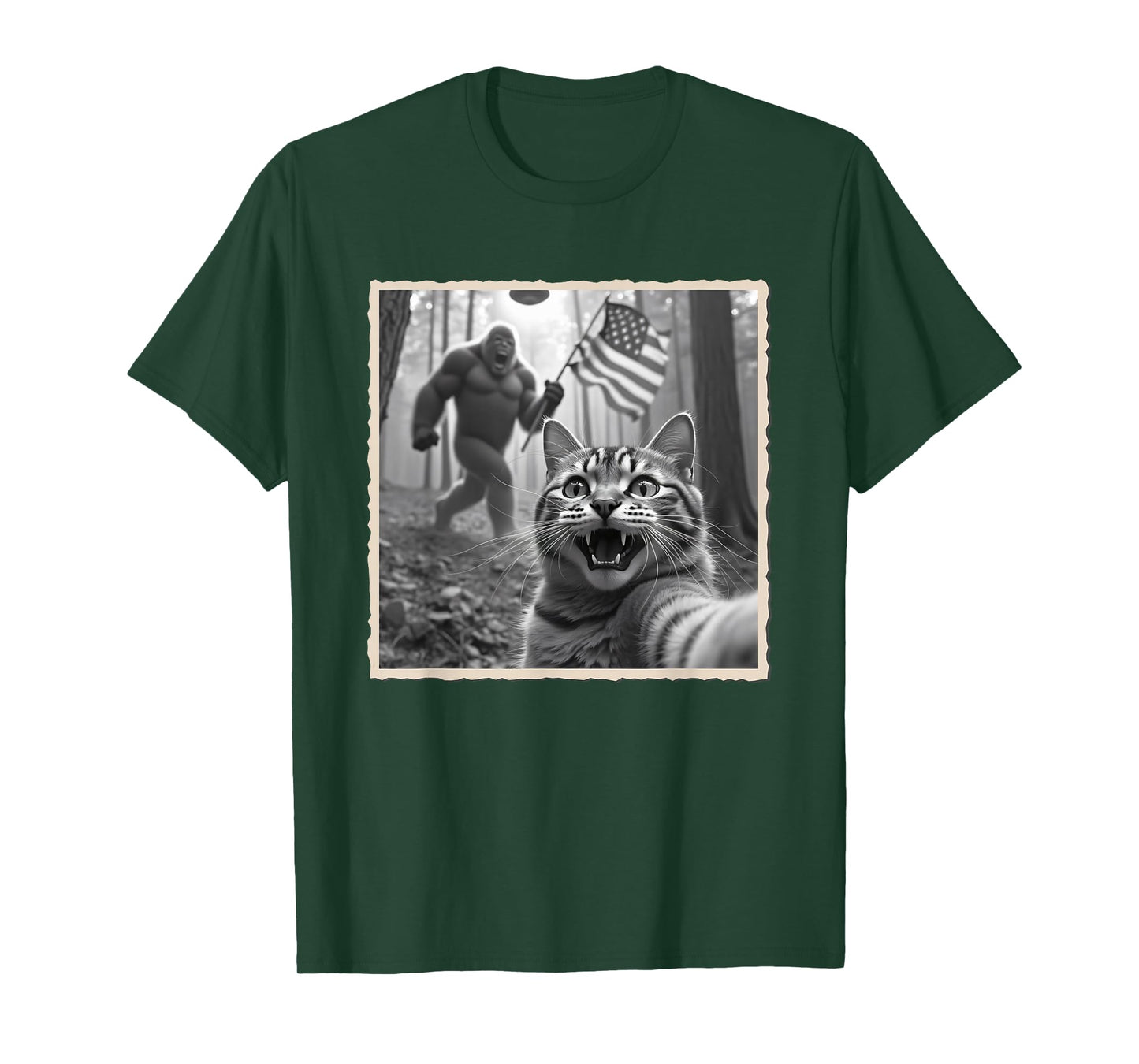 4th of July Bigfoot & Sasquatch, Patriotic, American Flag T-Shirt