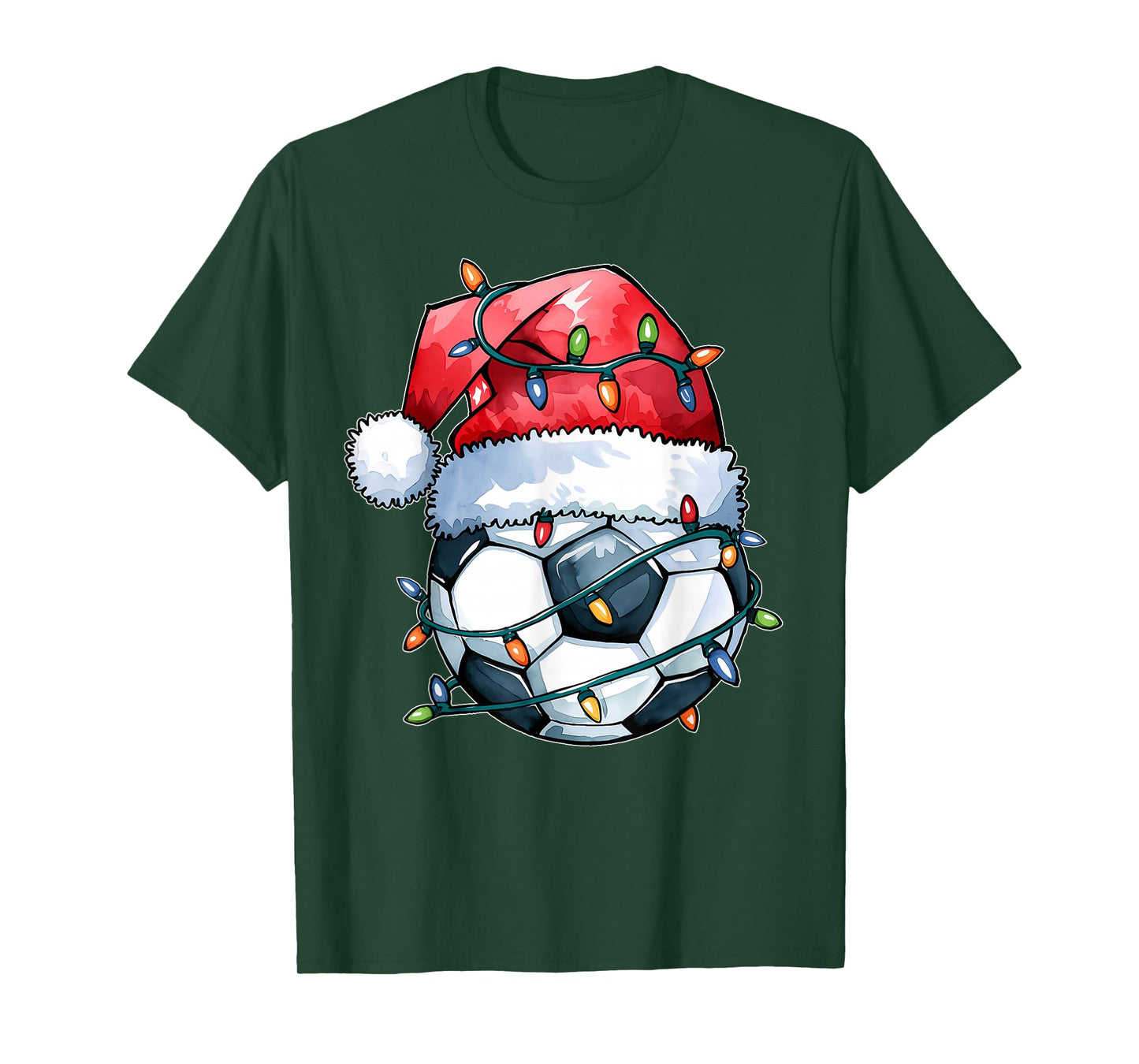 Soccer Christmas Shirt Funny Holiday Soccer Xmas Santa Hat T-Shirt