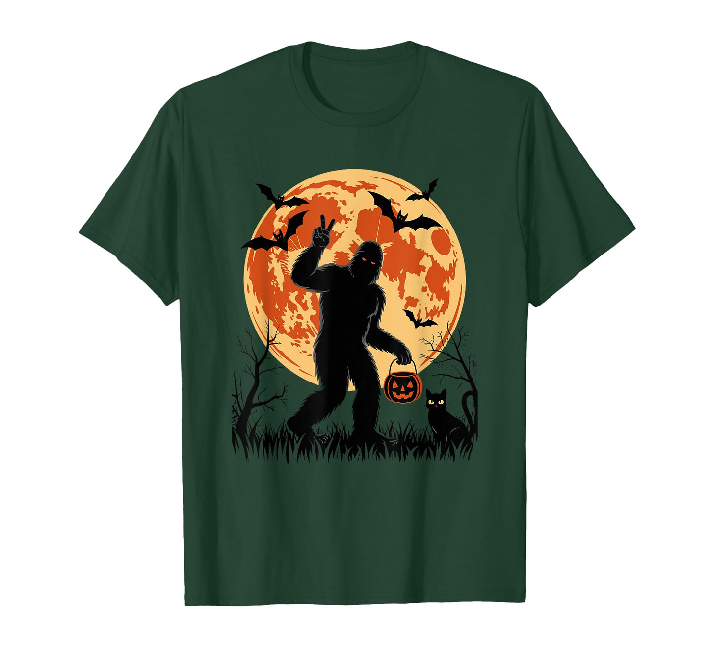Funny Halloween Sasquatch Rocking Bigfoot Halloween T-Shirt