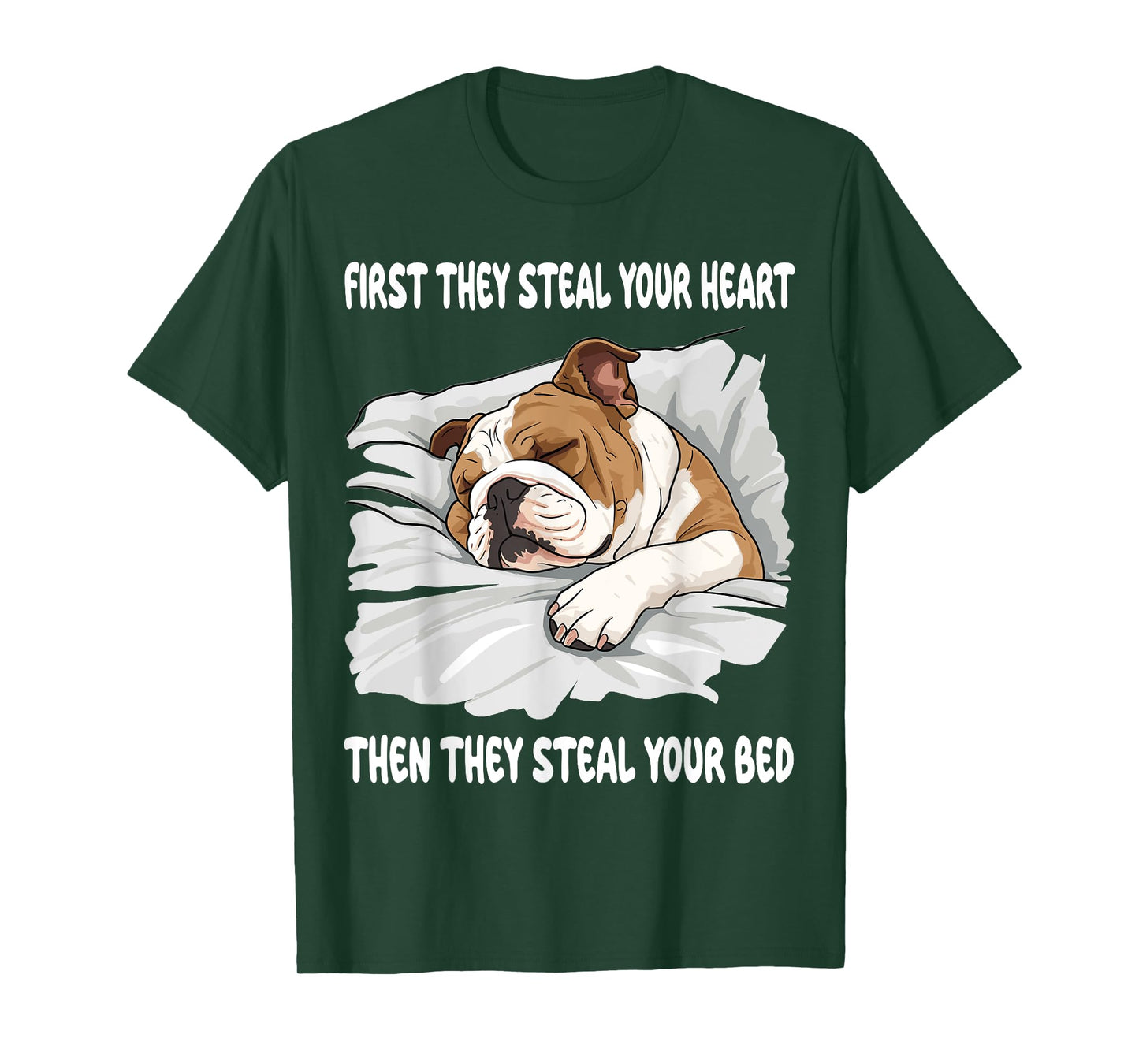 English Bulldog Sleeping Pajamas Nightgown Men Women Girls Kids T-Shirt