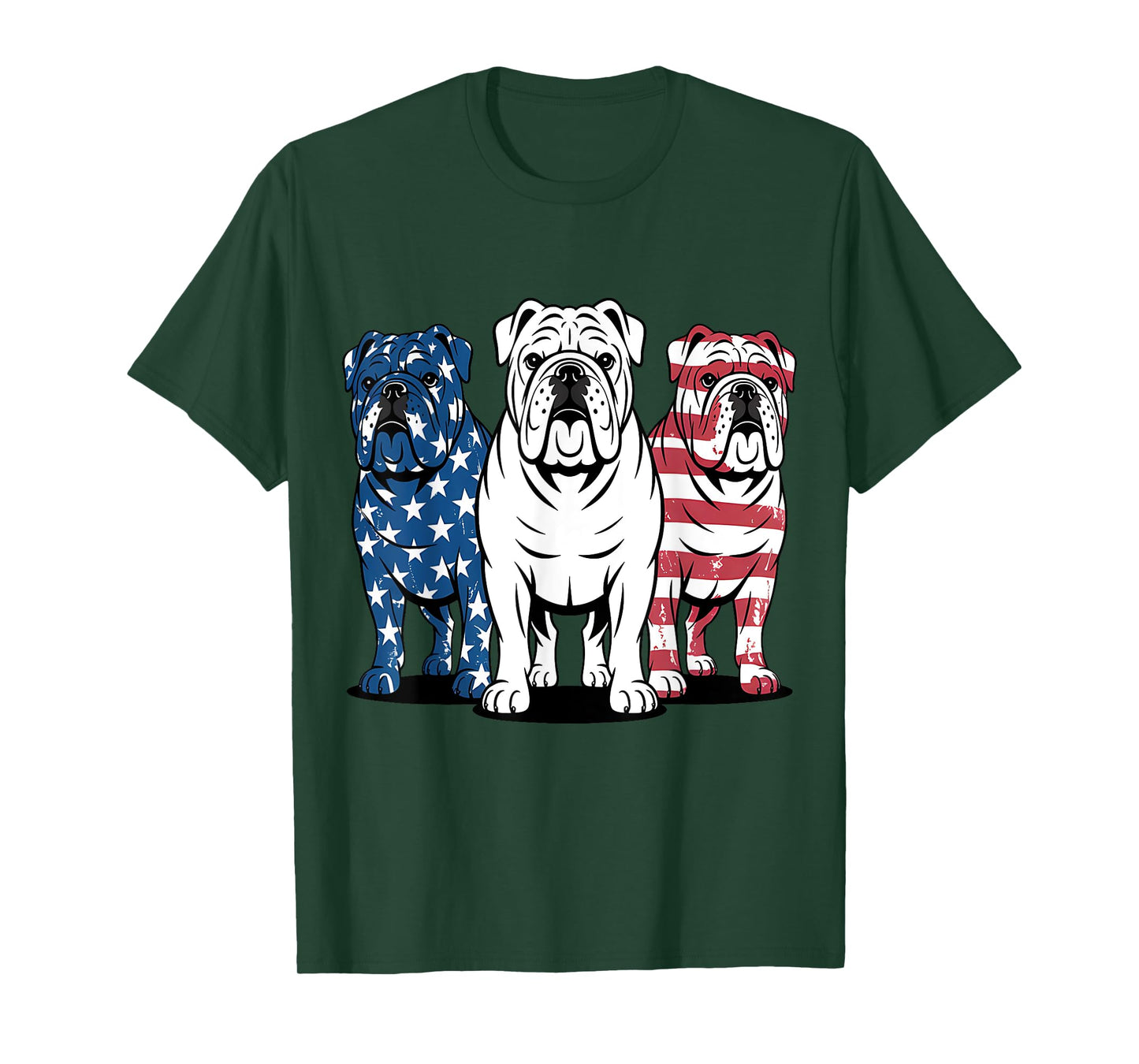Unique English Bulldog Dog American Flag Retro Puppy Lover T-Shirt for Men Women Kids