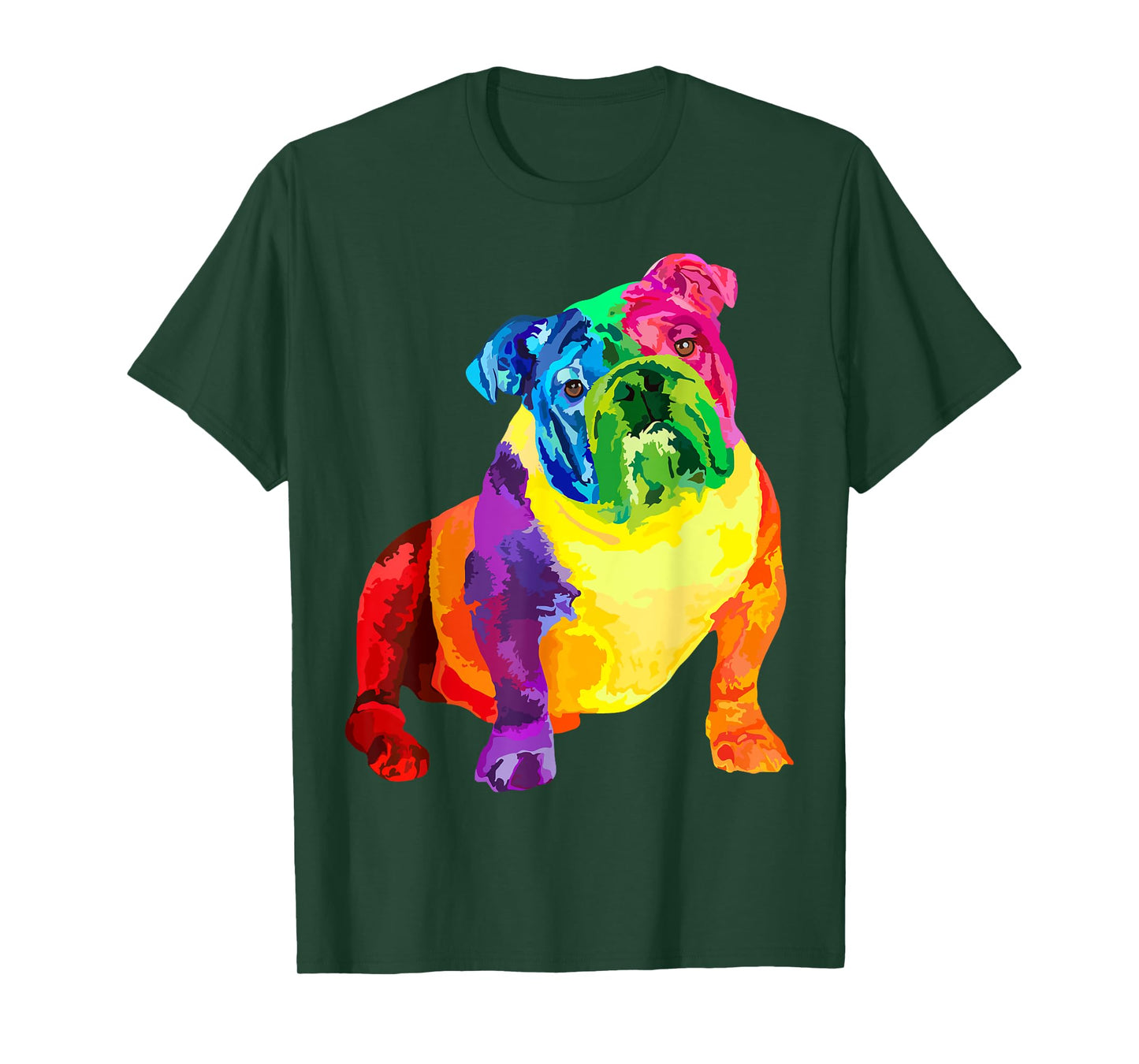 Dog Lover Gifts Womens Colorful Cool English Bulldog Mens T-Shirt