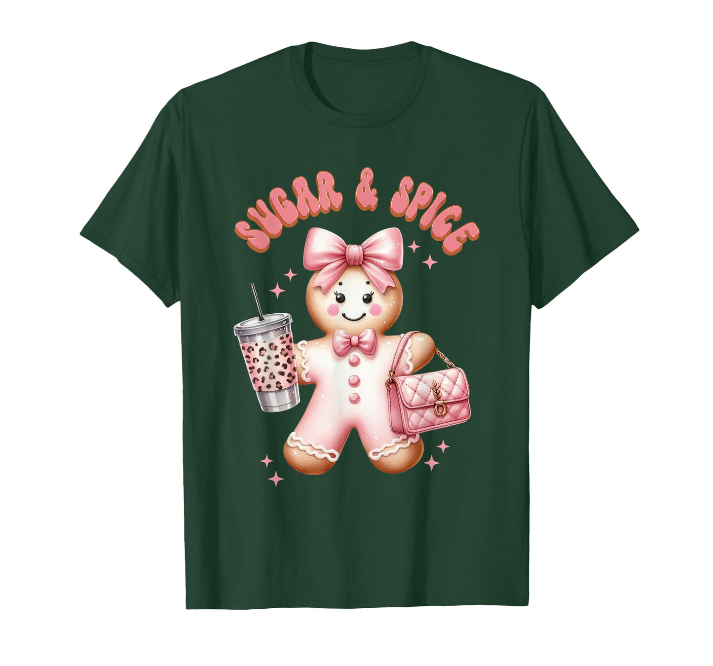 Gingerbread Pink Xmas Christmas Holidays Girl T-Shirt