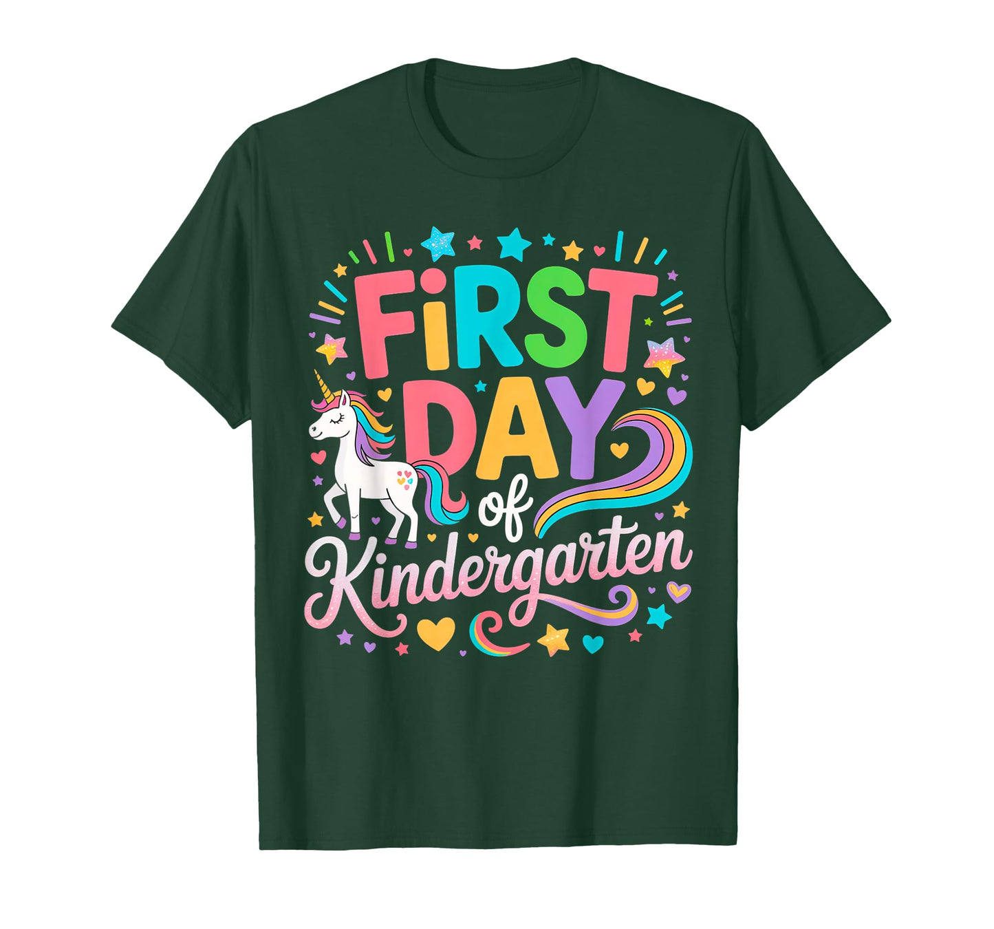 First Day Of Kindergarten Girls Unicorn First Day OF School T-Shirt