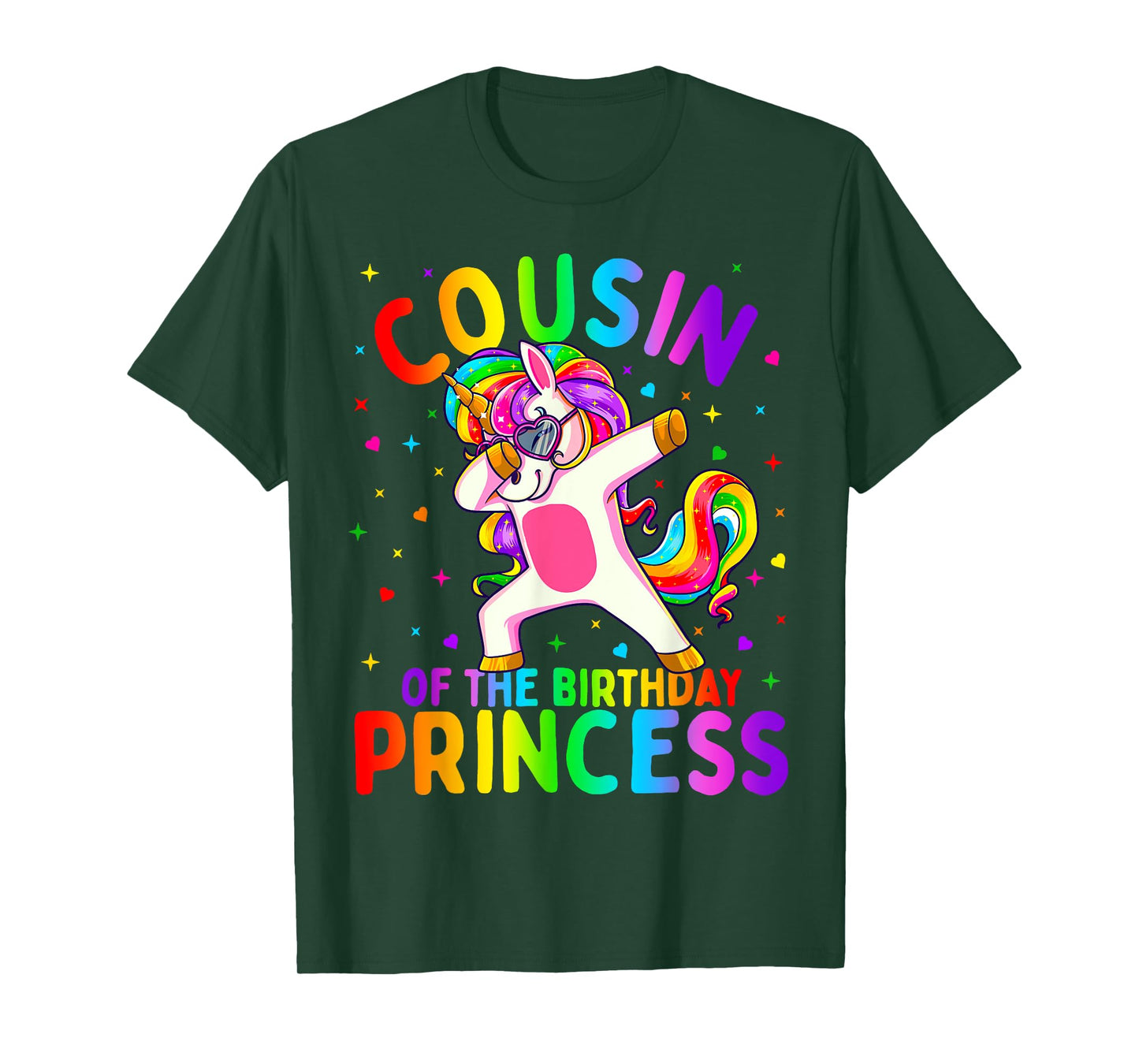 Cousin of the Birthday Princess Girl Dabbing Unicorn T-Shirt