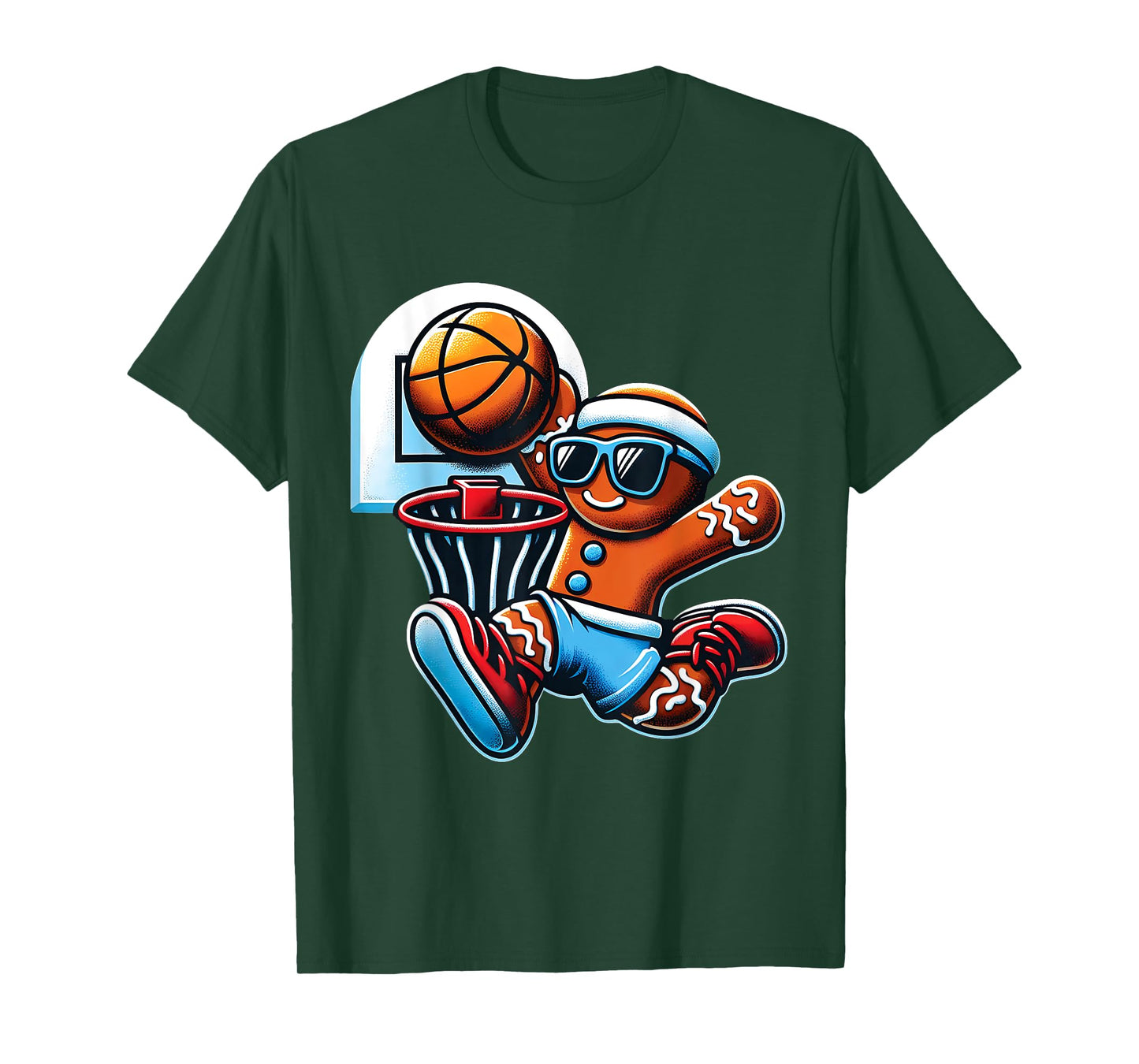 Christmas Gingerbread Basketball Christmas for Men Boys T-Shirt